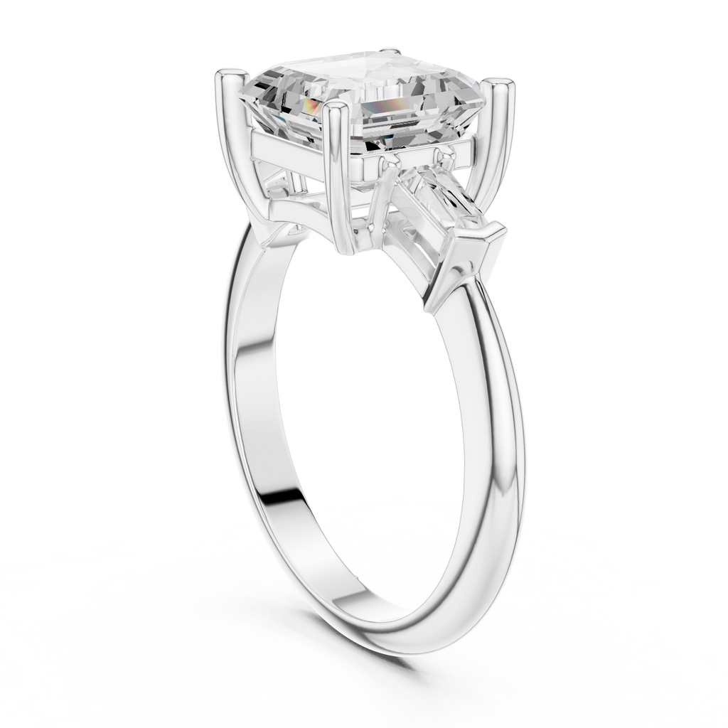 3.35 Carat Asscher Cut Lab-Grown Diamond Solitaire Ring in 14K / 18K Gold , VVS1 Clarity – SGL Certified