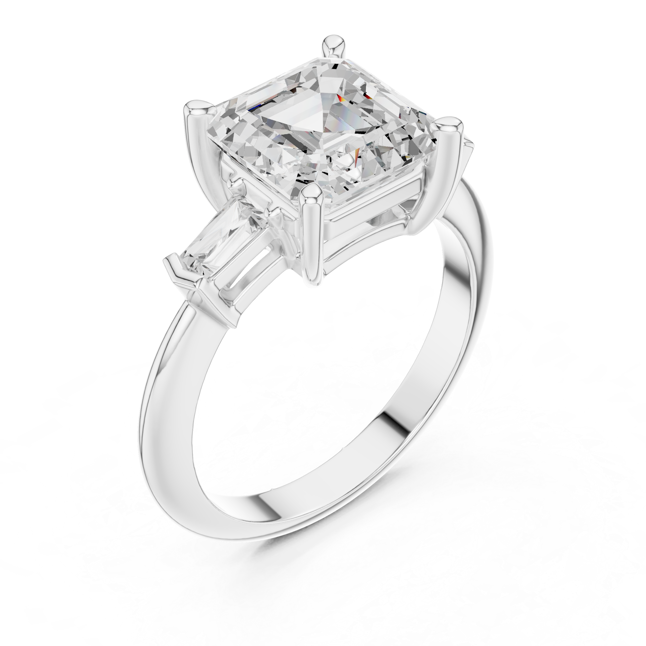 3.35 Carat Asscher Cut Lab-Grown Diamond Solitaire Ring in 14K / 18K Gold , VVS1 Clarity – SGL Certified