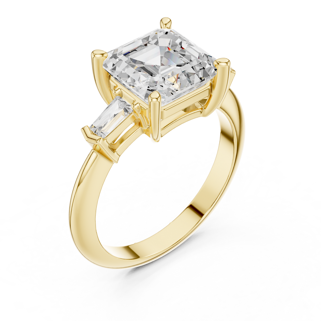3.35 Carat Asscher Cut Lab-Grown Diamond Solitaire Ring in 14K / 18K Gold , VVS1 Clarity – SGL Certified