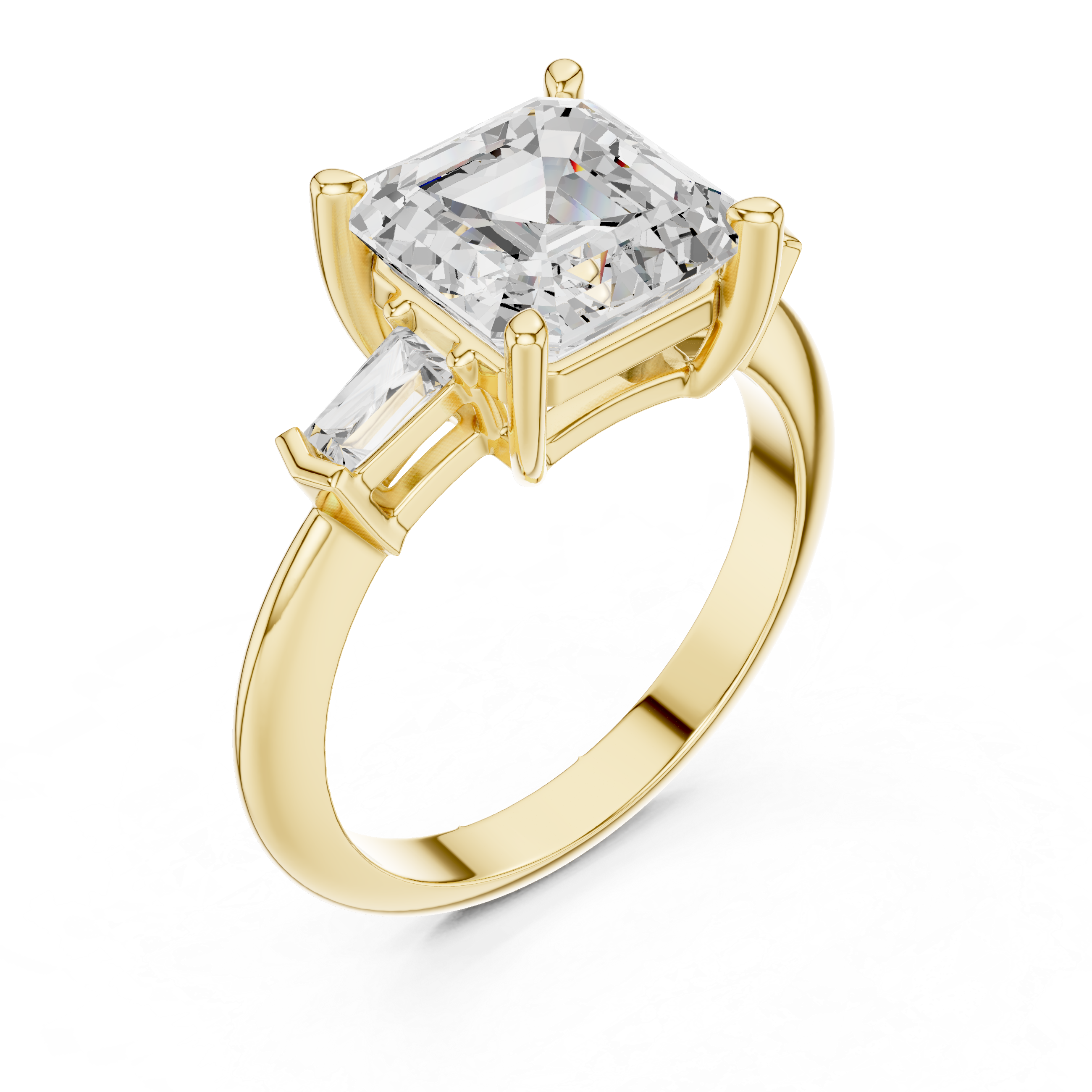 3.35 Carat Asscher Cut Lab-Grown Diamond Solitaire Ring in 14K / 18K Gold , VVS1 Clarity – SGL Certified
