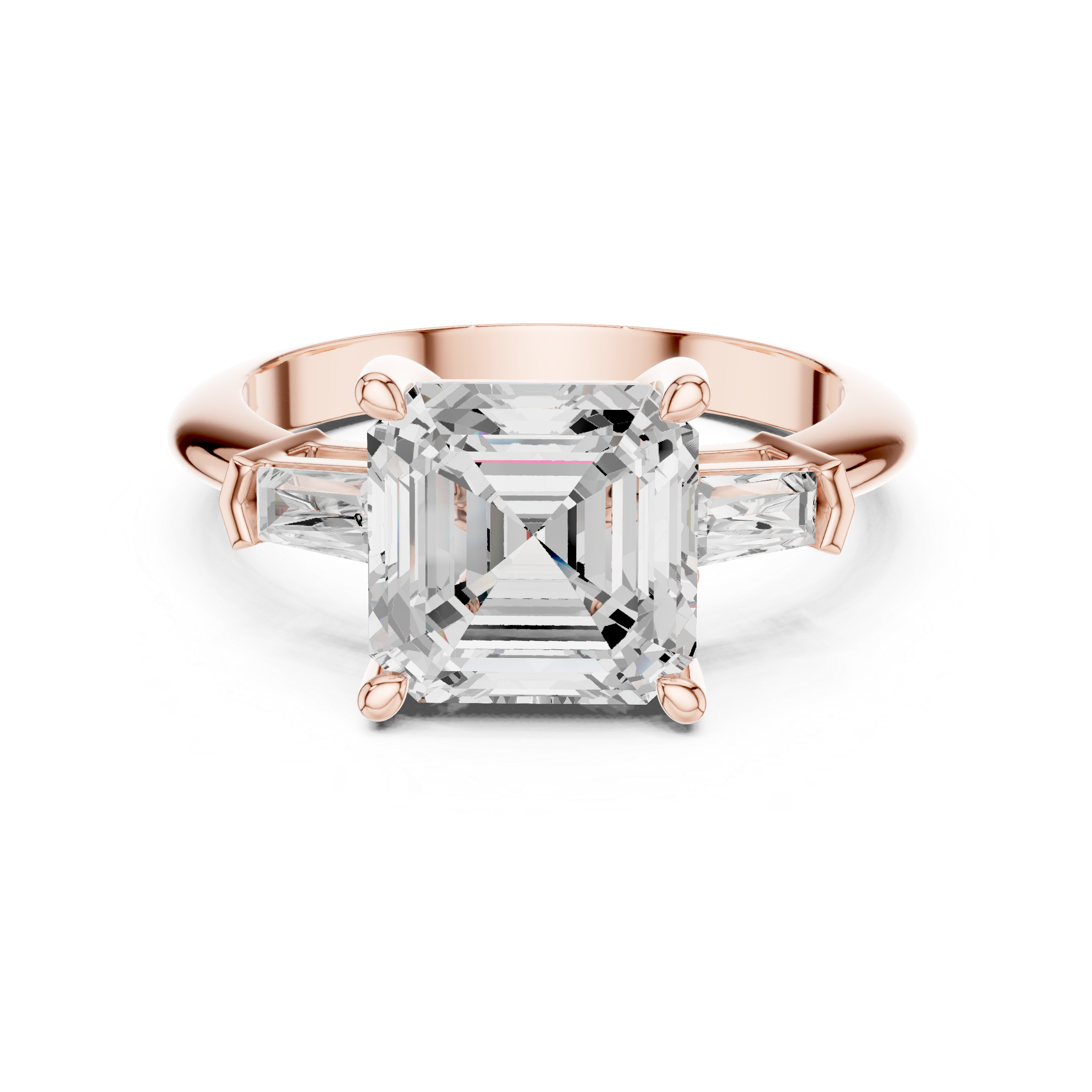 3.35 Carat Asscher Cut Lab-Grown Diamond Solitaire Ring in 14K / 18K Gold , VVS1 Clarity – SGL Certified