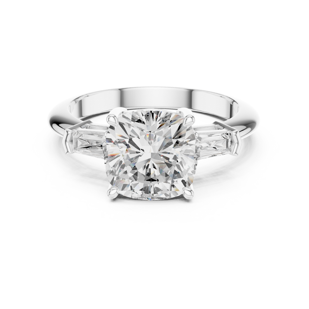 3.35 Carat Cushion Cut Lab-Grown Diamond Solitaire Ring in 14K / 18K Gold , VVS1 Clarity – SGL Certified