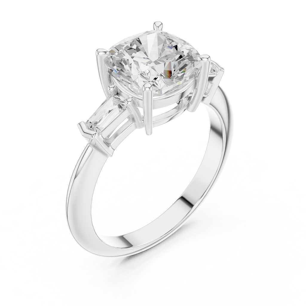 3.35 Carat Cushion Cut Lab-Grown Diamond Solitaire Ring in 14K / 18K Gold , VVS1 Clarity – SGL Certified