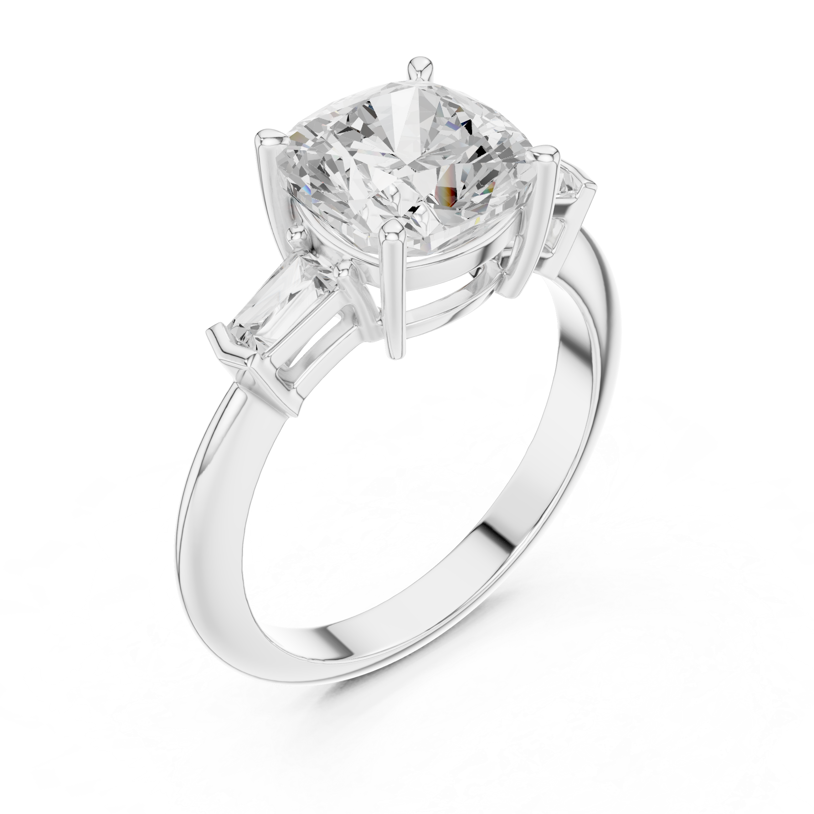 3.35 Carat Cushion Cut Lab-Grown Diamond Solitaire Ring in 14K / 18K Gold , VVS1 Clarity – SGL Certified