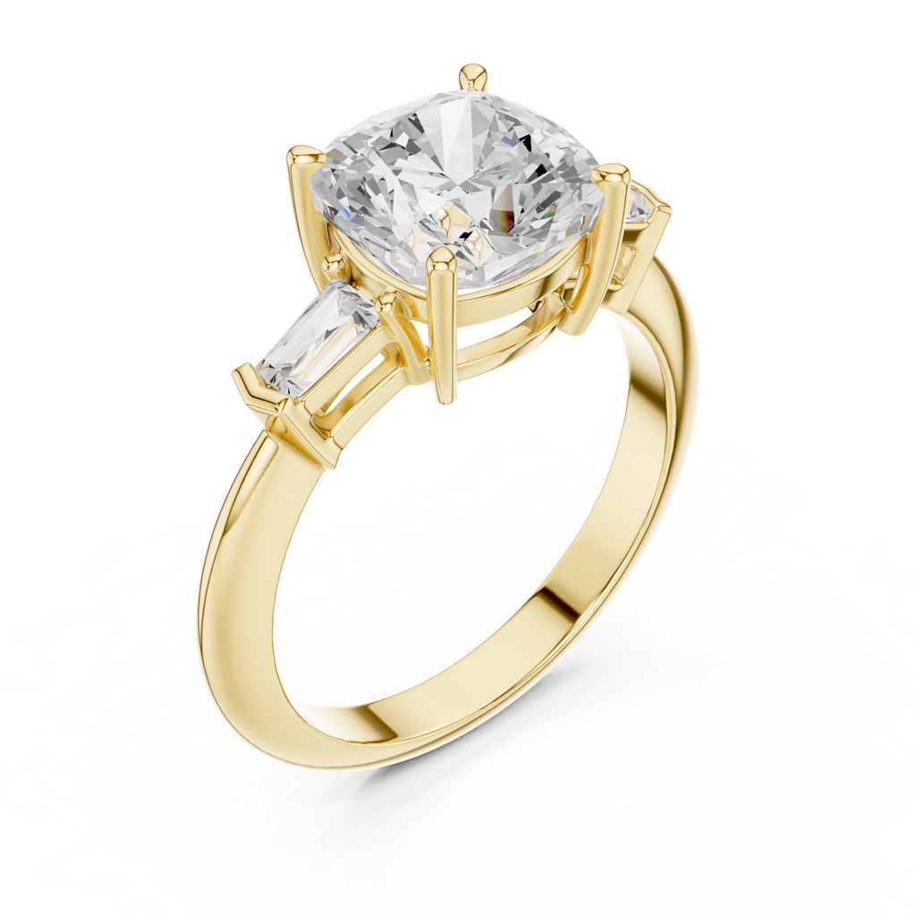3.35 Carat Cushion Cut Lab-Grown Diamond Solitaire Ring in 14K / 18K Gold , VVS1 Clarity – SGL Certified