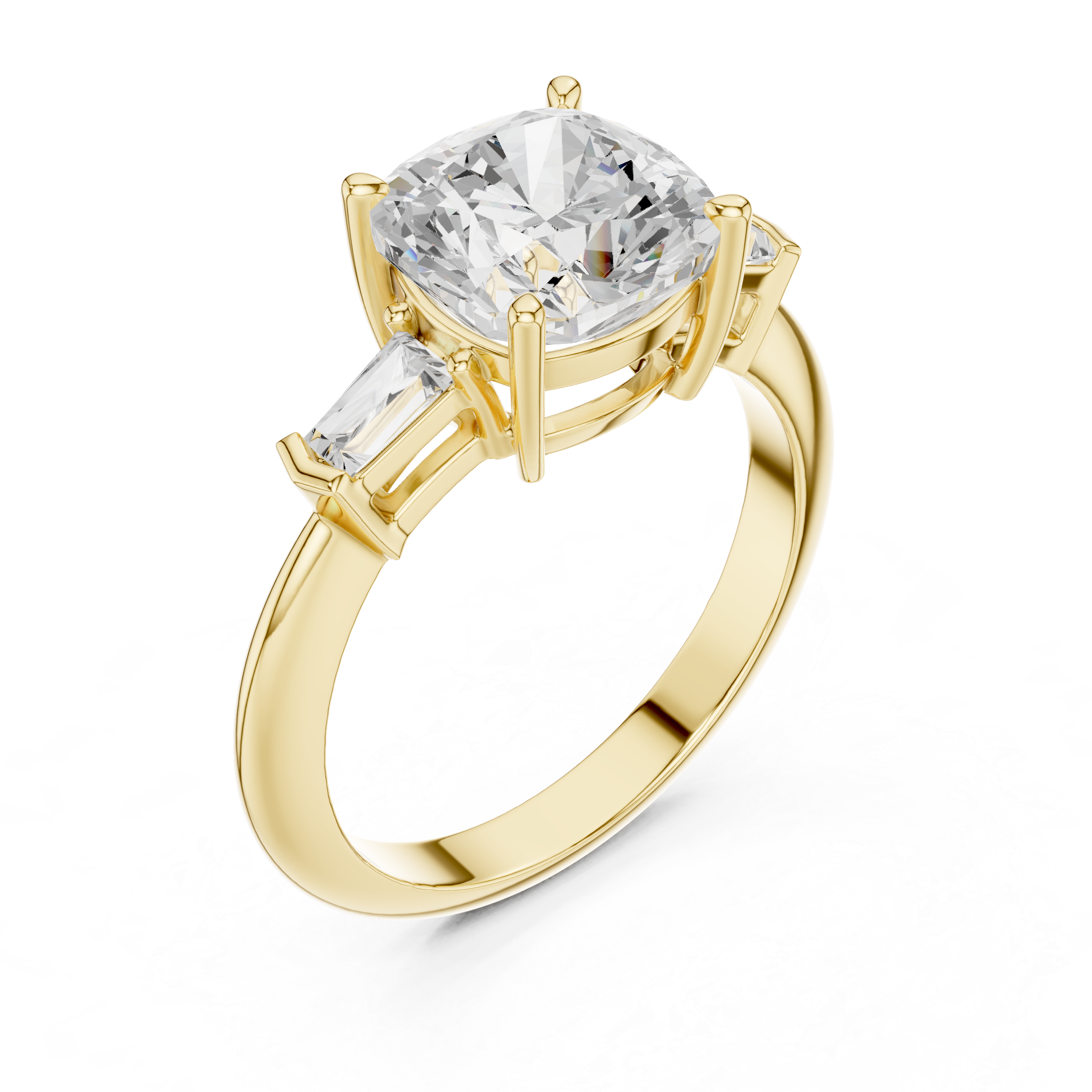 3.35 Carat Cushion Cut Lab-Grown Diamond Solitaire Ring in 14K / 18K Gold , VVS1 Clarity – SGL Certified