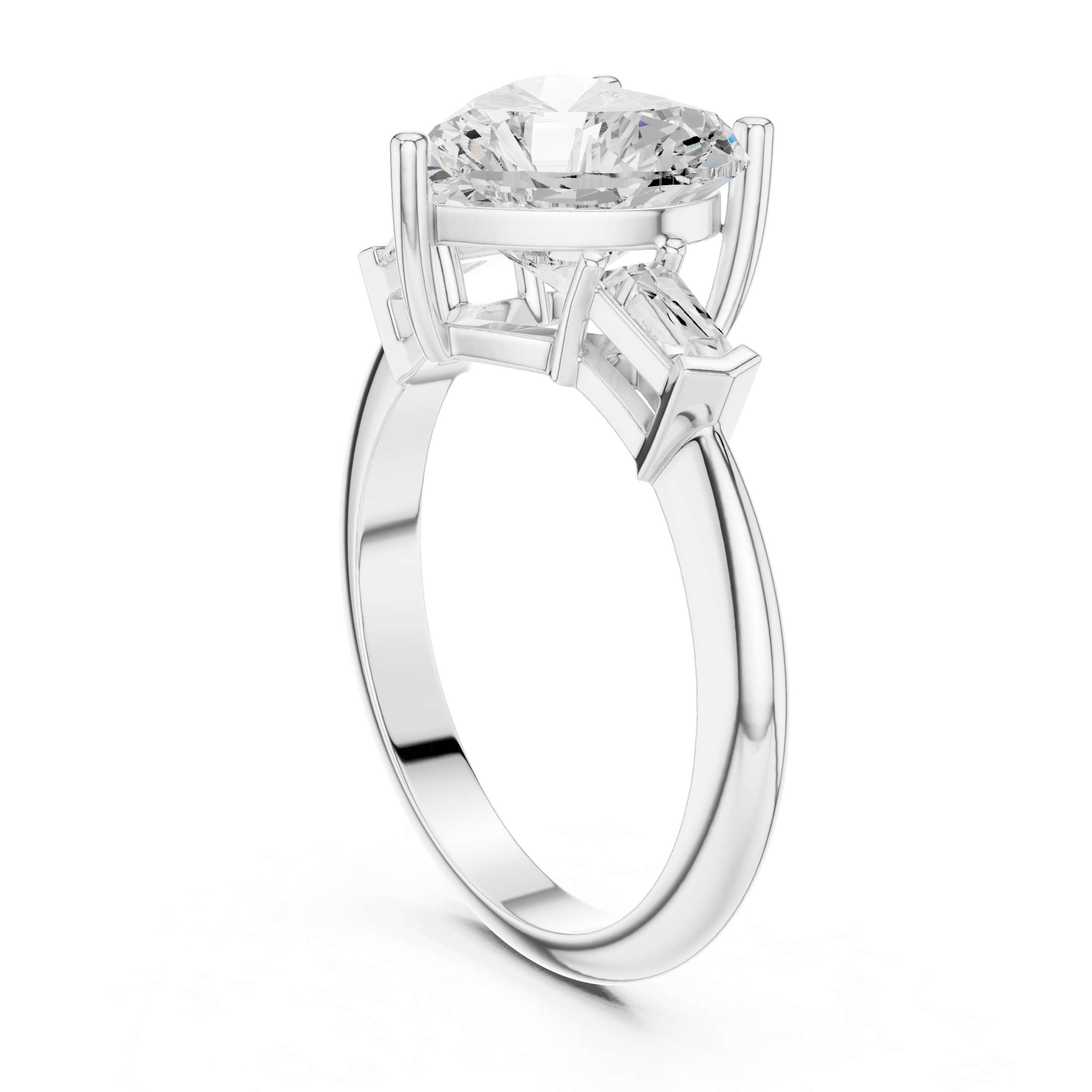 3.35 Carat Heart Cut Lab-Grown Diamond Solitaire Ring in 14K / 18K Gold , VVS1 Clarity – SGL Certified