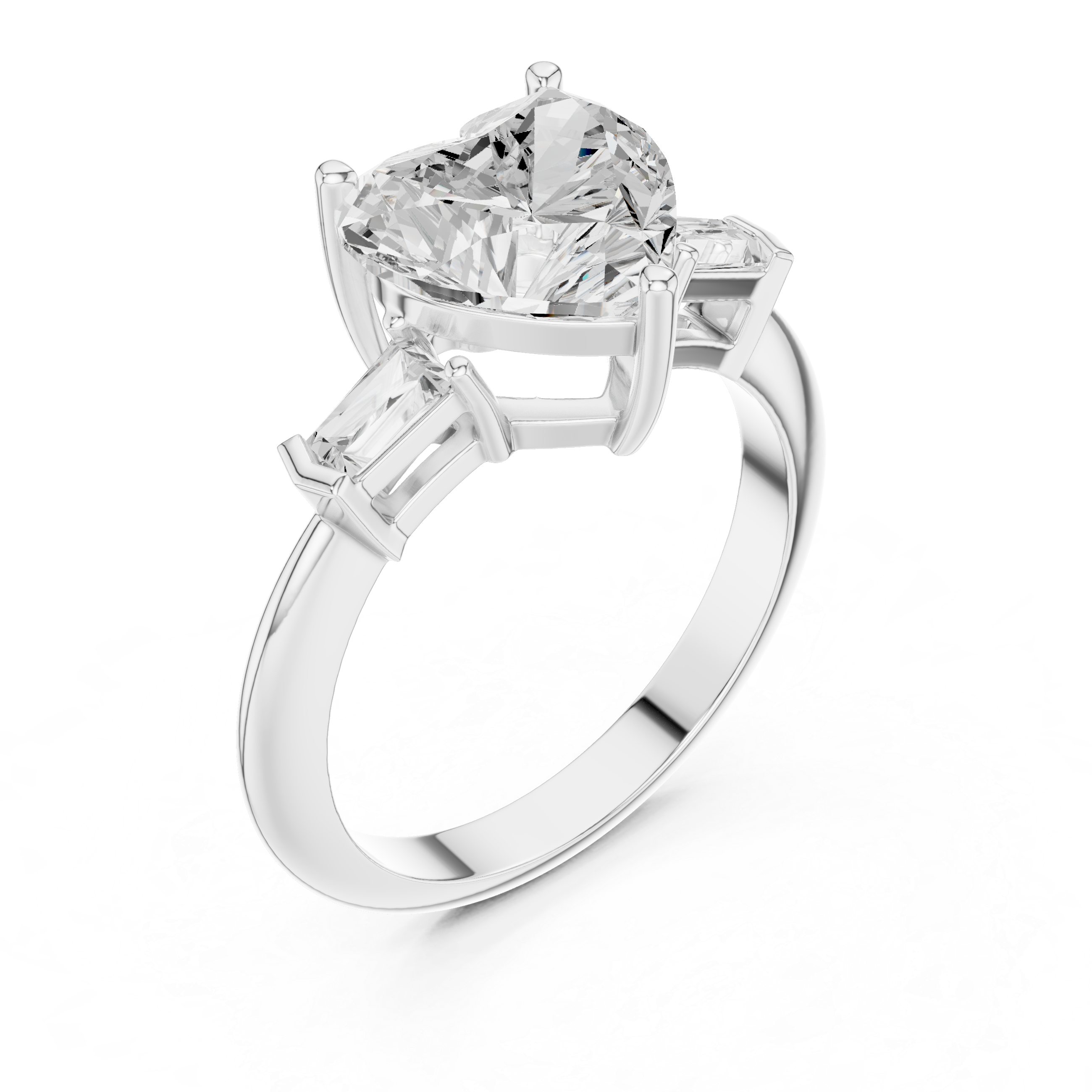 3.35 Carat Heart Cut Lab-Grown Diamond Solitaire Ring in 14K / 18K Gold , VVS1 Clarity – SGL Certified