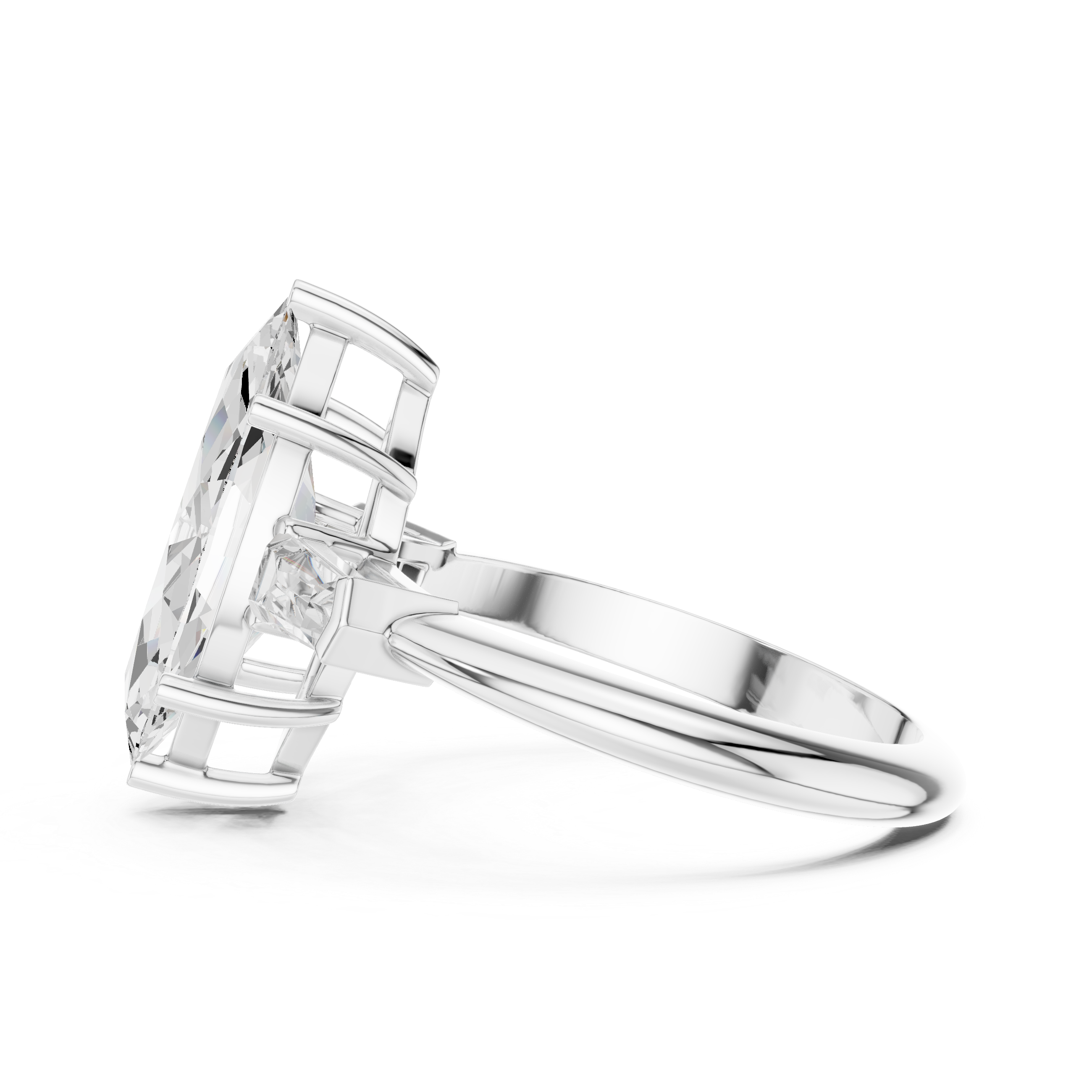 3.35 Carat Marquise Cut Lab-Grown Diamond Solitaire Ring in 14K / 18K Gold , VVS1 Clarity – SGL Certified