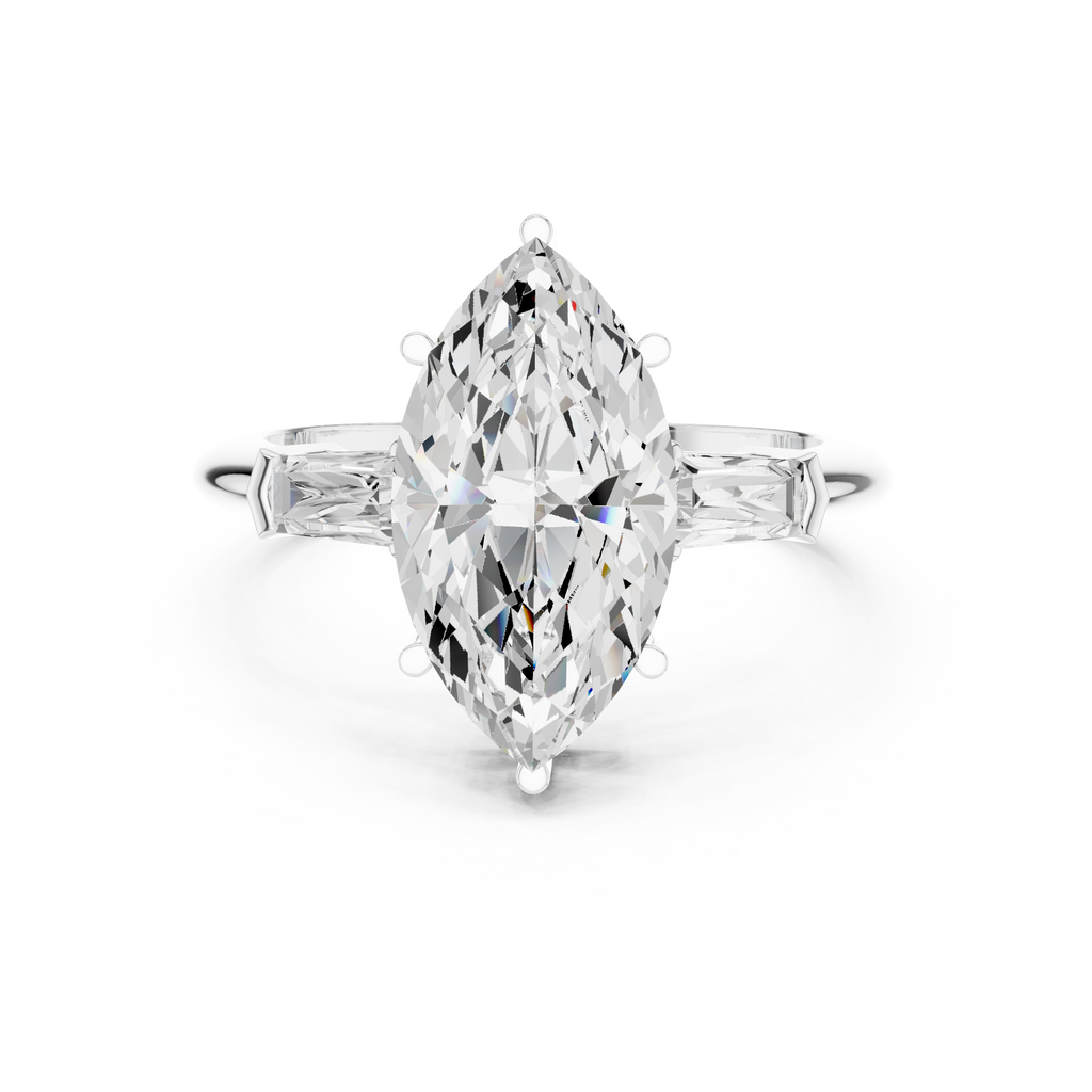 3.35 Carat Marquise Cut Lab-Grown Diamond Solitaire Ring in 14K / 18K Gold , VVS1 Clarity – SGL Certified