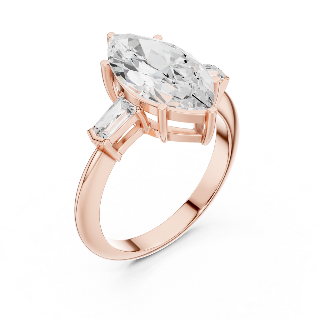 3.35 Carat Marquise Cut Lab-Grown Diamond Solitaire Ring in 14K / 18K Gold , VVS1 Clarity – SGL Certified