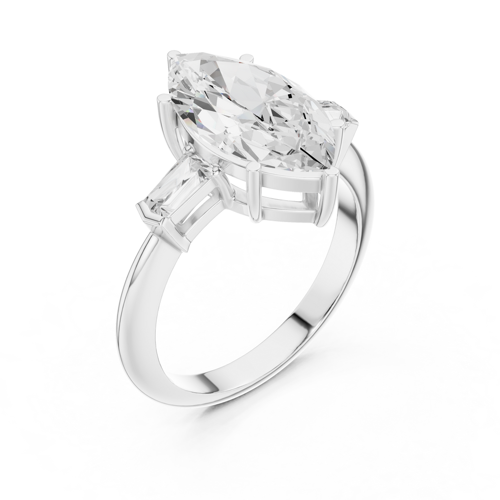 3.35 Carat Marquise Cut Lab-Grown Diamond Solitaire Ring in 14K / 18K Gold , VVS1 Clarity – SGL Certified