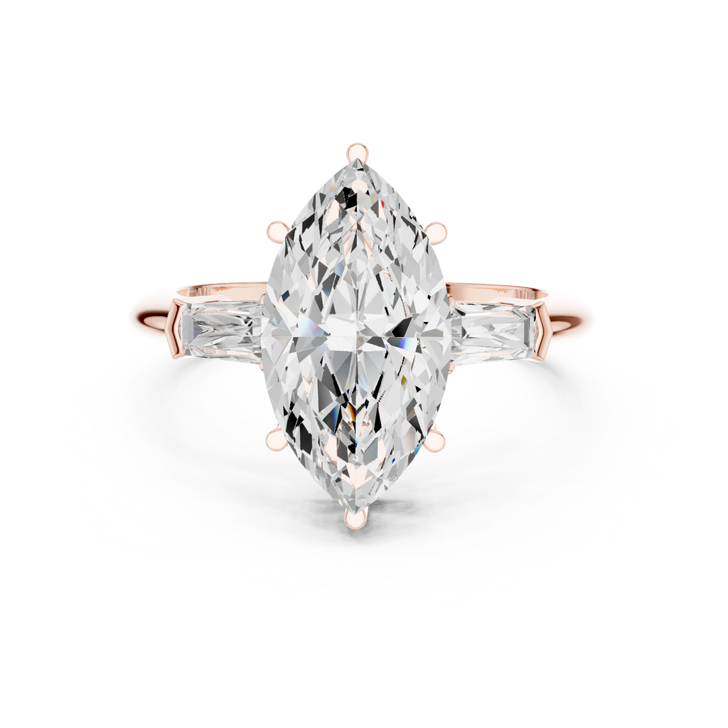 3.35 Carat Marquise Cut Lab-Grown Diamond Solitaire Ring in 14K / 18K Gold , VVS1 Clarity – SGL Certified