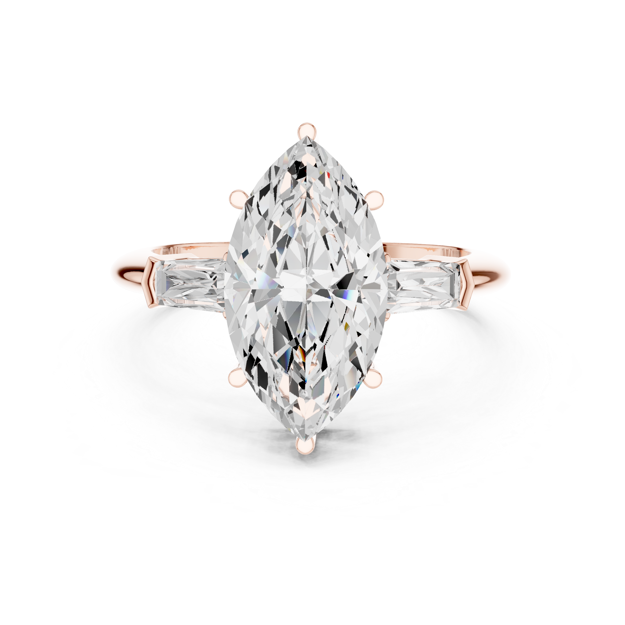3.35 Carat Marquise Cut Lab-Grown Diamond Solitaire Ring in 14K / 18K Gold , VVS1 Clarity – SGL Certified