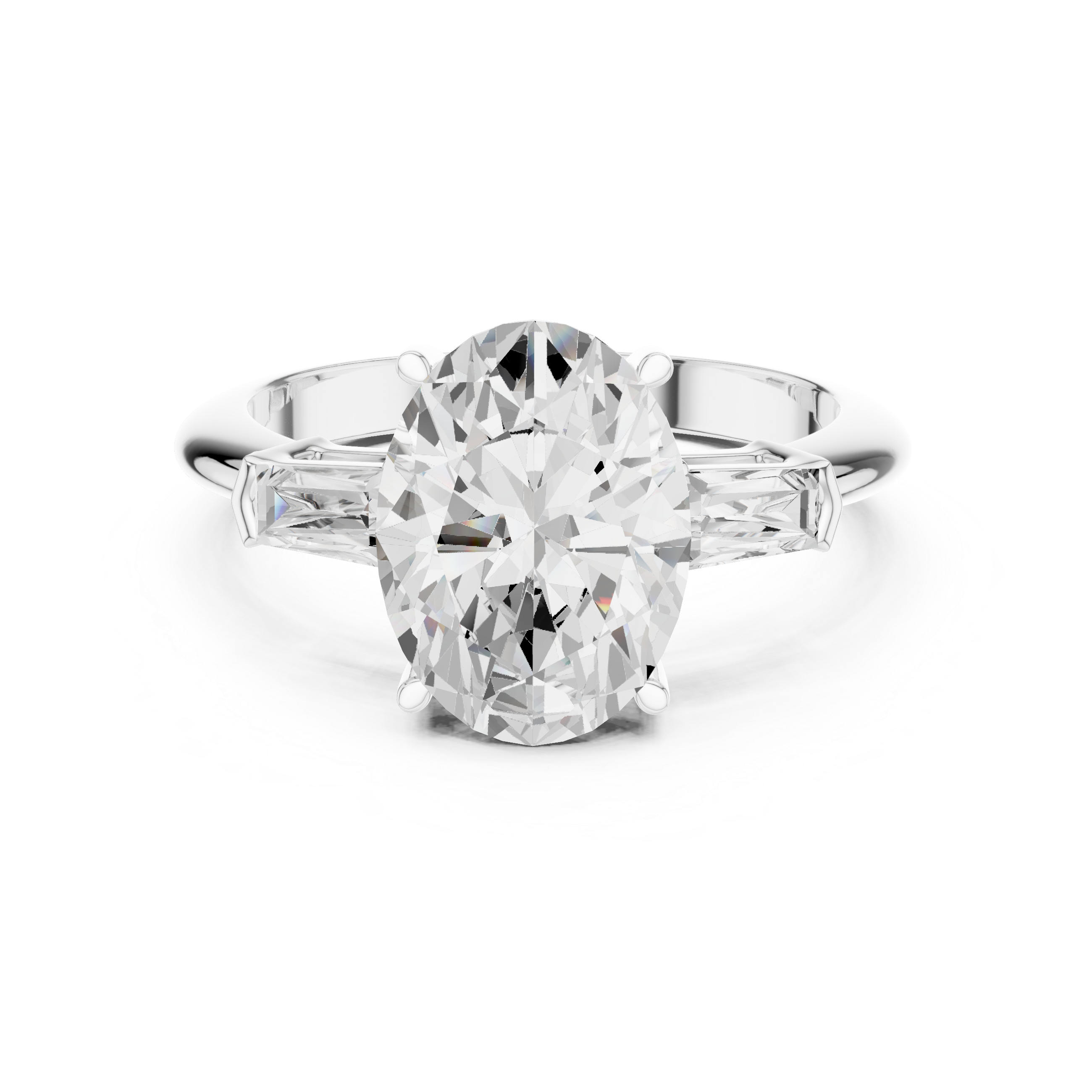 3.35 Carat Oval Cut Lab-Grown Diamond Solitaire Ring in 14K / 18K Gold , VVS1 Clarity – SGL Certified