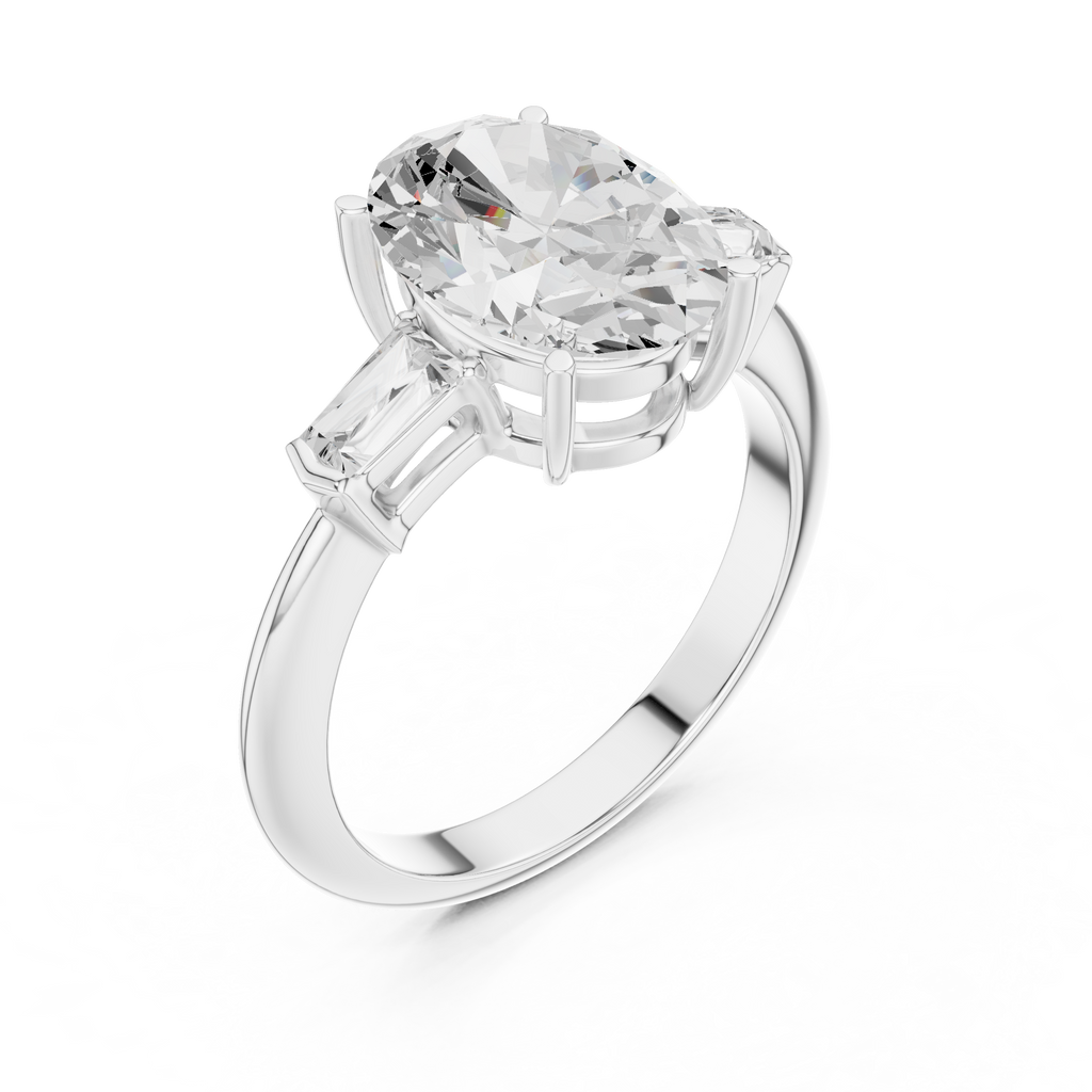 3.35 Carat Oval Cut Lab-Grown Diamond Solitaire Ring in 14K / 18K Gold , VVS1 Clarity – SGL Certified