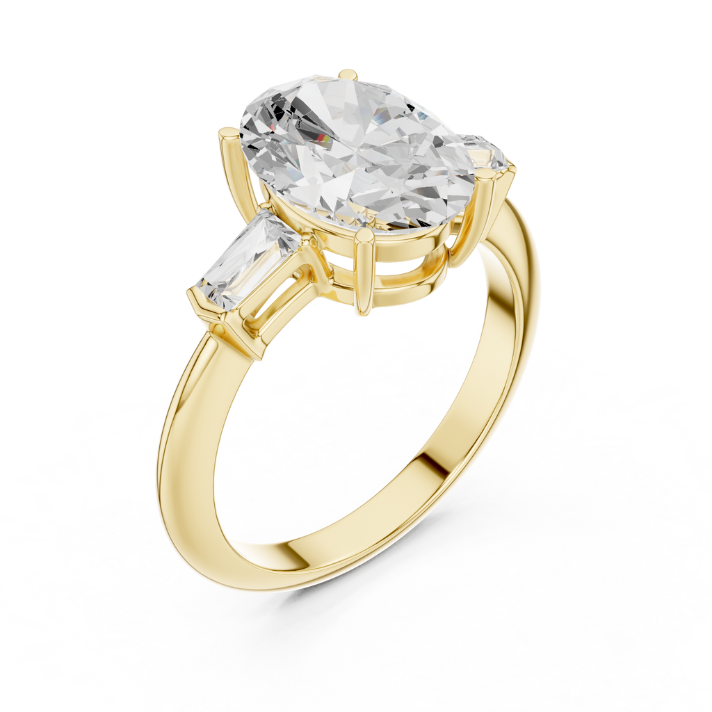 3.35 Carat Oval Cut Lab-Grown Diamond Solitaire Ring in 14K / 18K Gold , VVS1 Clarity – SGL Certified
