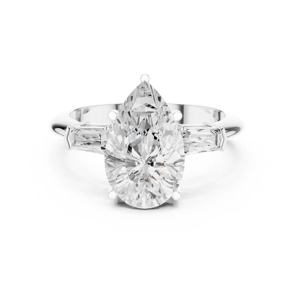 3.35 Carat Pear Cut Lab-Grown Diamond Solitaire Ring in 14K / 18K Gold , VVS1 Clarity – SGL Certified