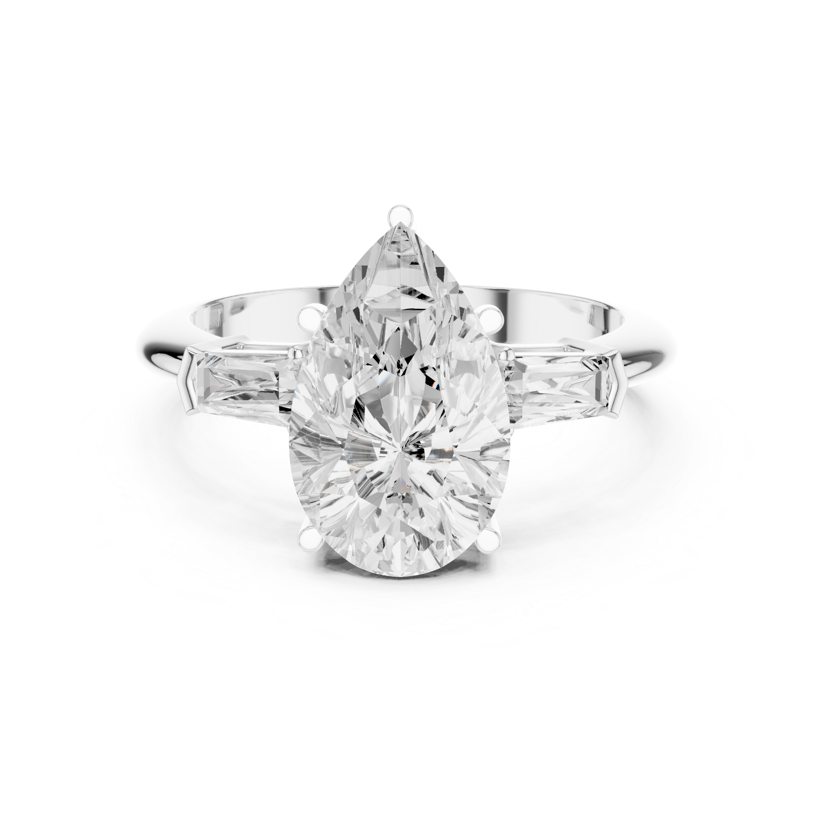 3.35 Carat Pear Cut Lab-Grown Diamond Solitaire Ring in 14K / 18K Gold , VVS1 Clarity – SGL Certified