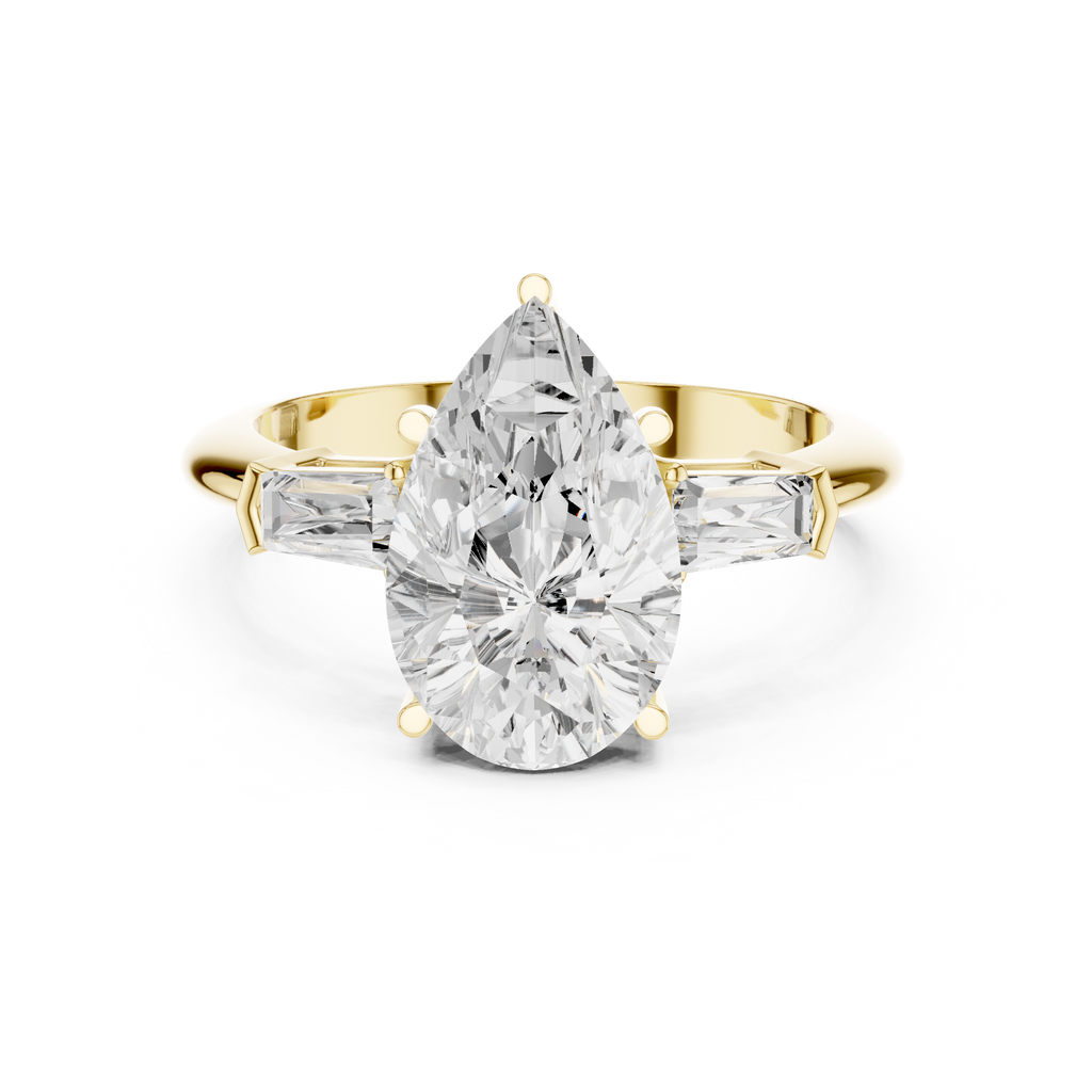 3.35 Carat Pear Cut Lab-Grown Diamond Solitaire Ring in 14K / 18K Gold , VVS1 Clarity – SGL Certified