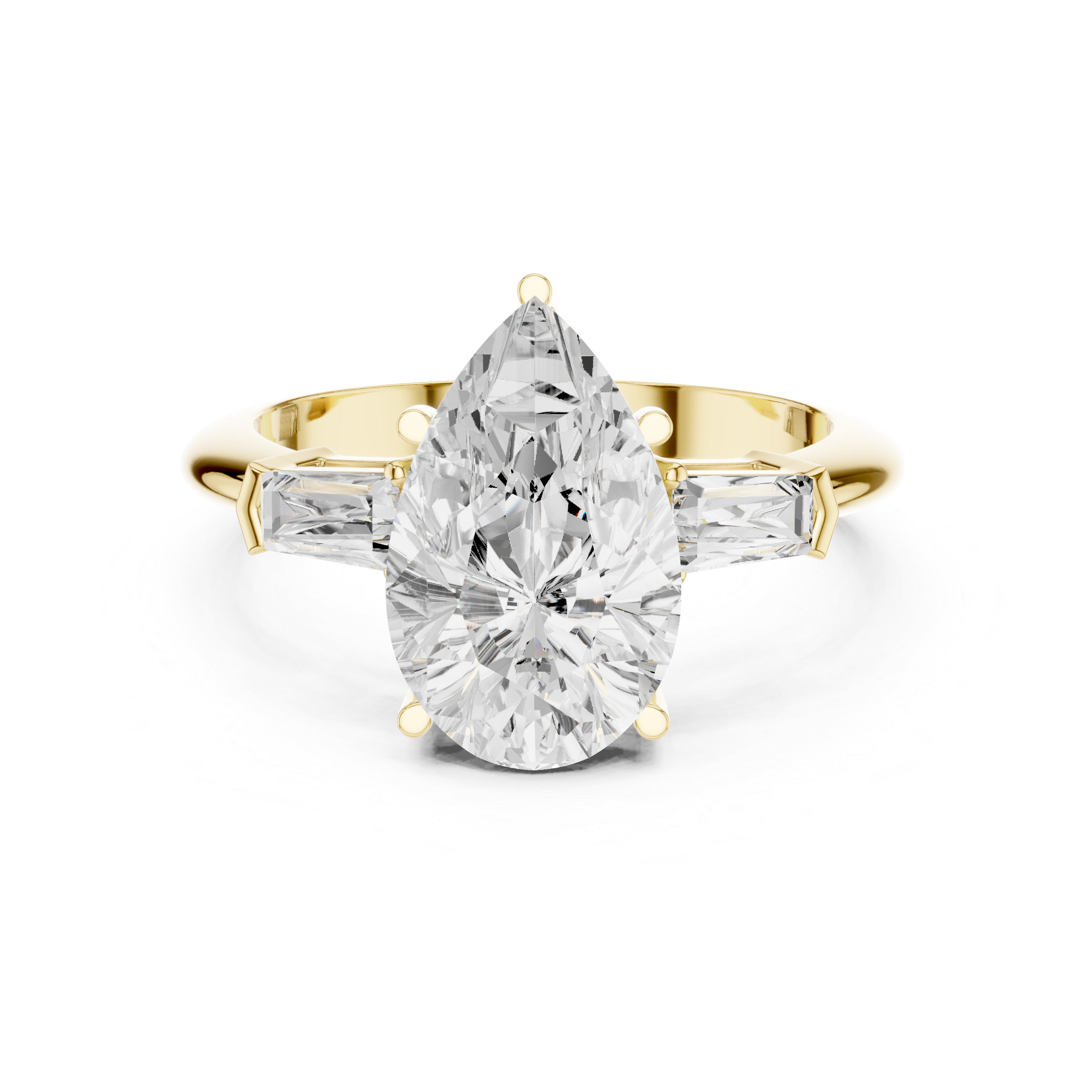 3.35 Carat Pear Cut Lab-Grown Diamond Solitaire Ring in 14K / 18K Gold , VVS1 Clarity – SGL Certified