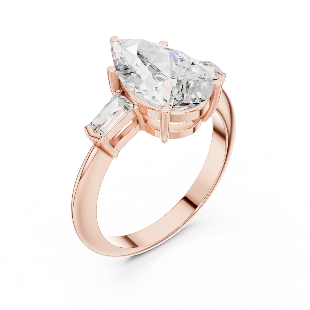 3.35 Carat Pear Cut Lab-Grown Diamond Solitaire Ring in 14K / 18K Gold , VVS1 Clarity – SGL Certified