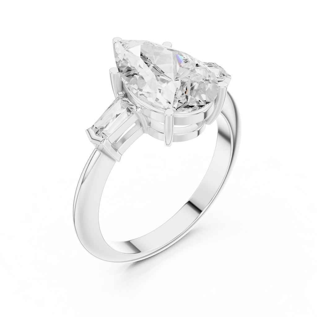 3.35 Carat Pear Cut Lab-Grown Diamond Solitaire Ring in 14K / 18K Gold , VVS1 Clarity – SGL Certified