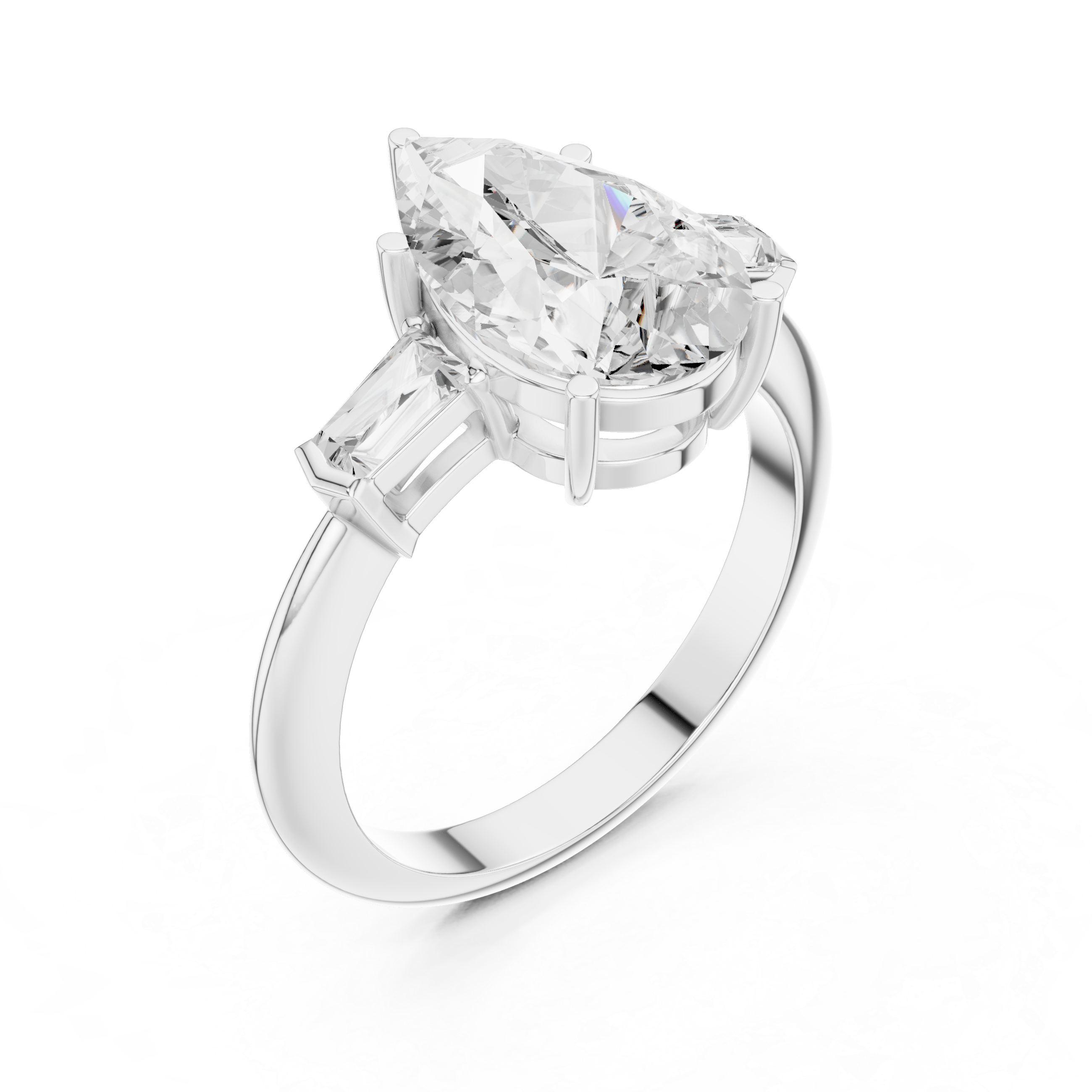 3.35 Carat Pear Cut Lab-Grown Diamond Solitaire Ring in 14K / 18K Gold , VVS1 Clarity – SGL Certified