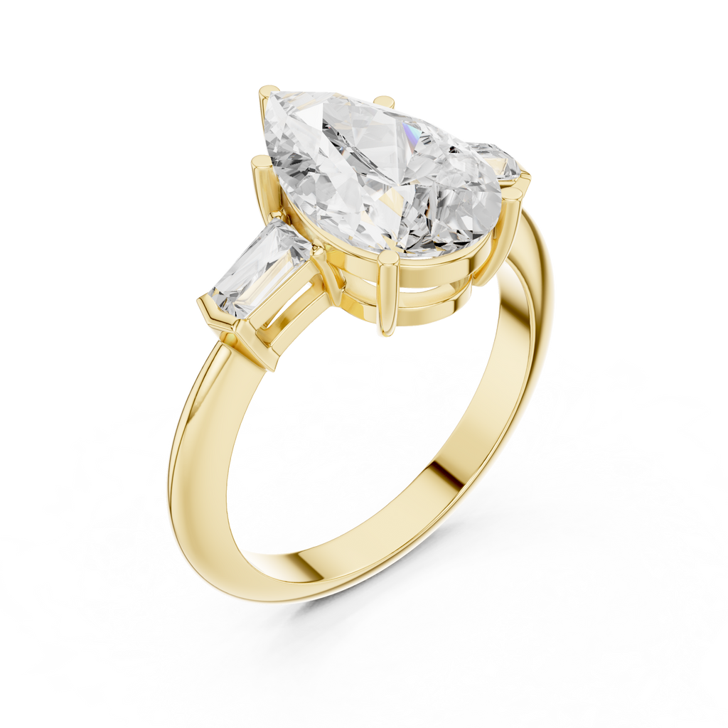 3.35 Carat Pear Cut Lab-Grown Diamond Solitaire Ring in 14K / 18K Gold , VVS1 Clarity – SGL Certified