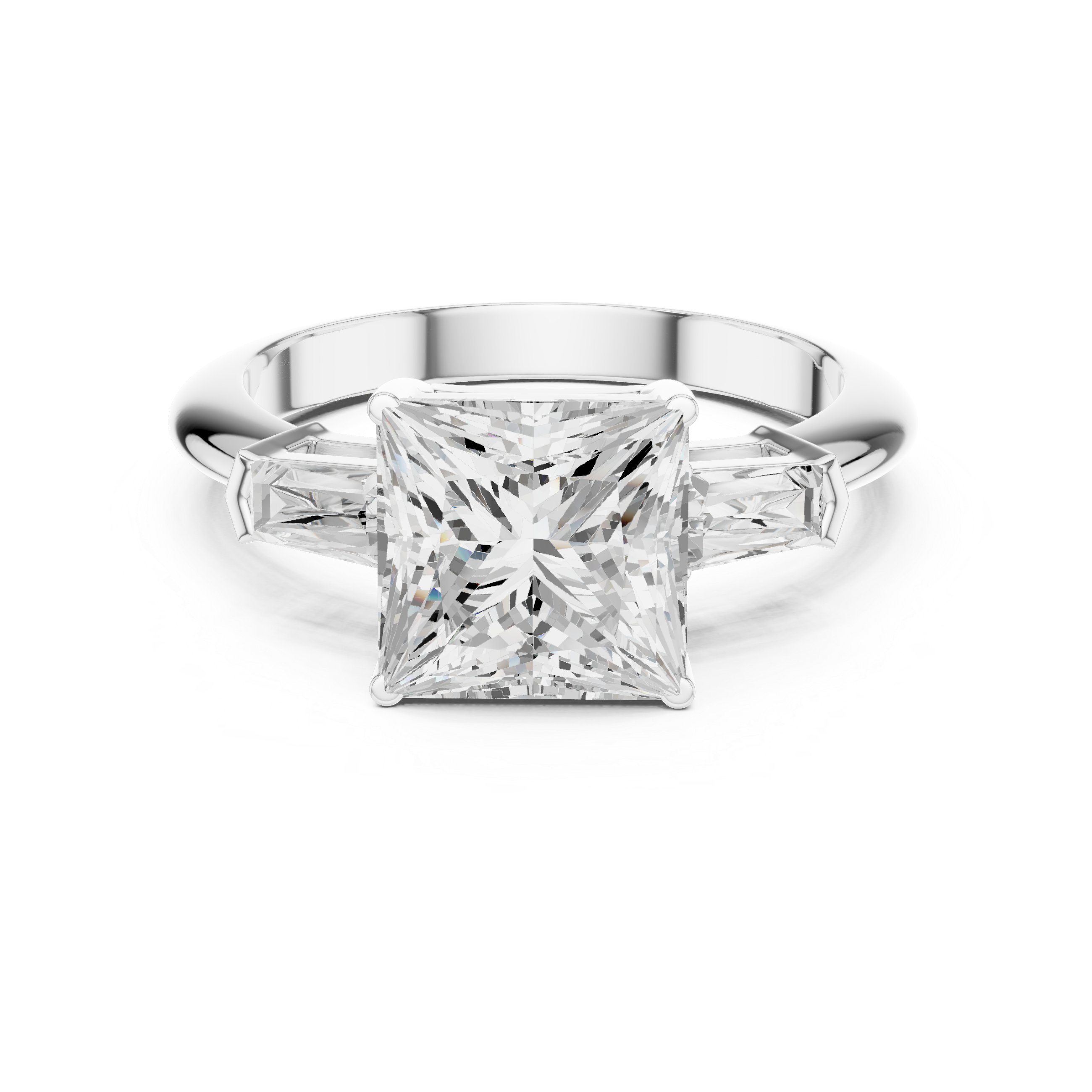 3.35 Carat Princess Cut Lab-Grown Diamond Solitaire Ring in 14K / 18K Gold , VVS1 Clarity – SGL Certified