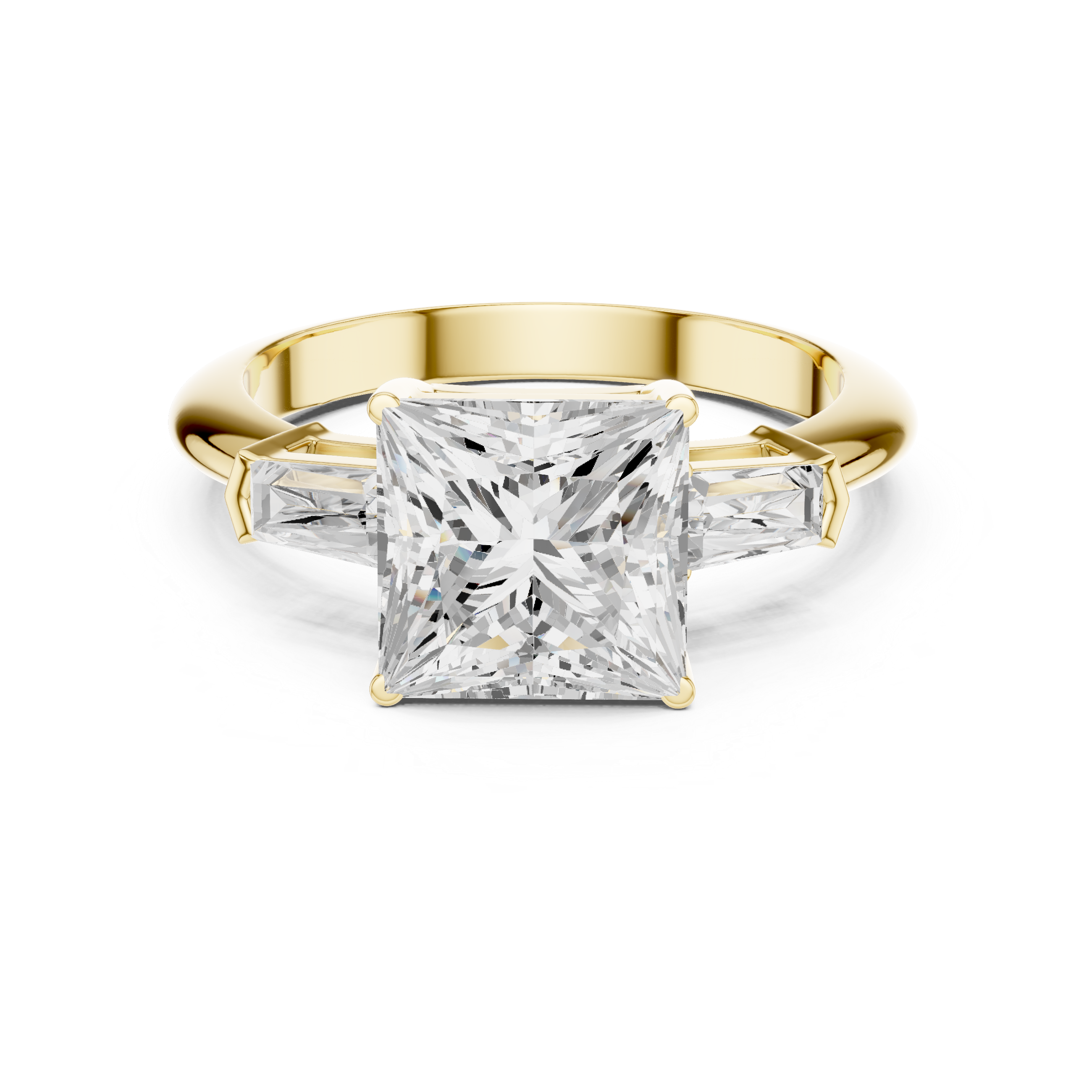 3.35 Carat Princess Cut Lab-Grown Diamond Solitaire Ring in 14K / 18K Gold , VVS1 Clarity – SGL Certified
