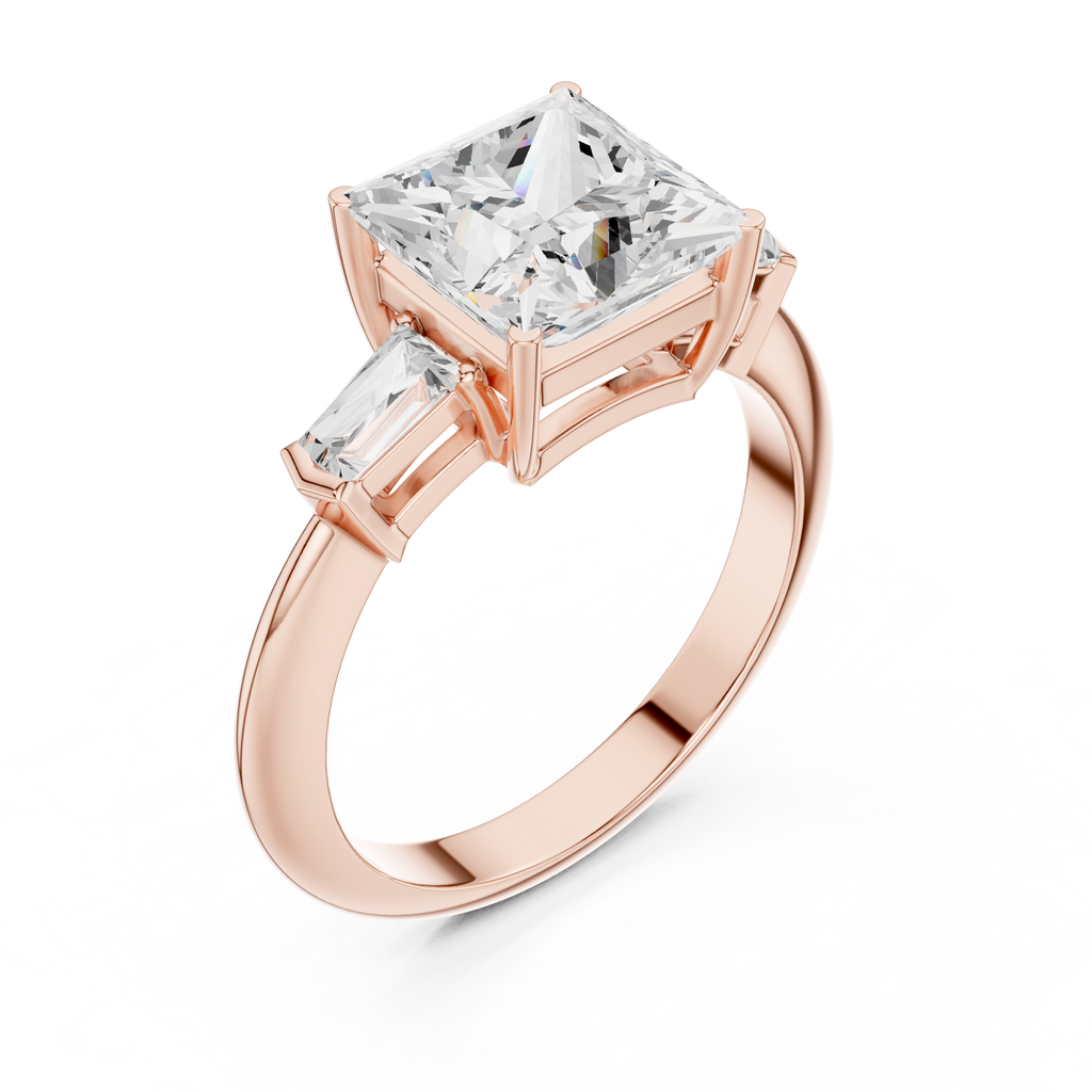 3.35 Carat Princess Cut Lab-Grown Diamond Solitaire Ring in 14K / 18K Gold , VVS1 Clarity – SGL Certified