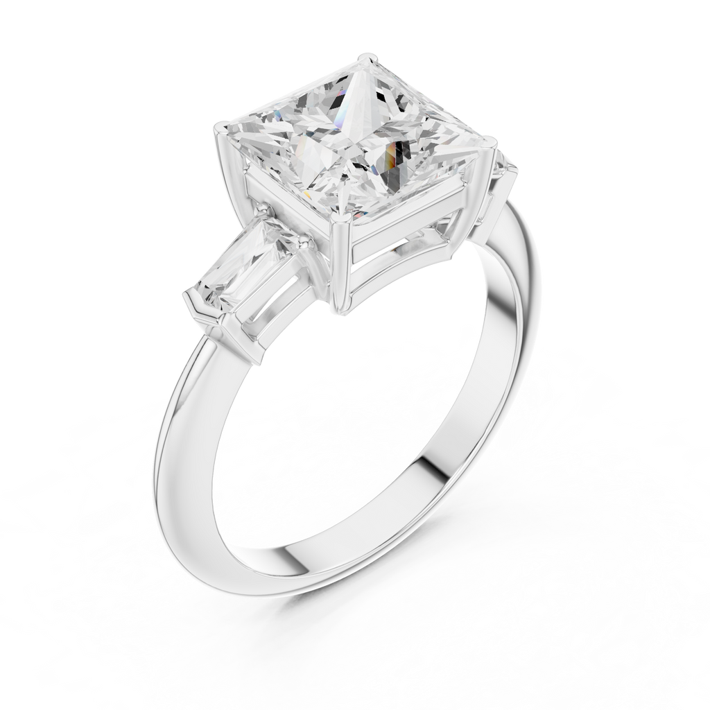 3.35 Carat Princess Cut Lab-Grown Diamond Solitaire Ring in 14K / 18K Gold , VVS1 Clarity – SGL Certified