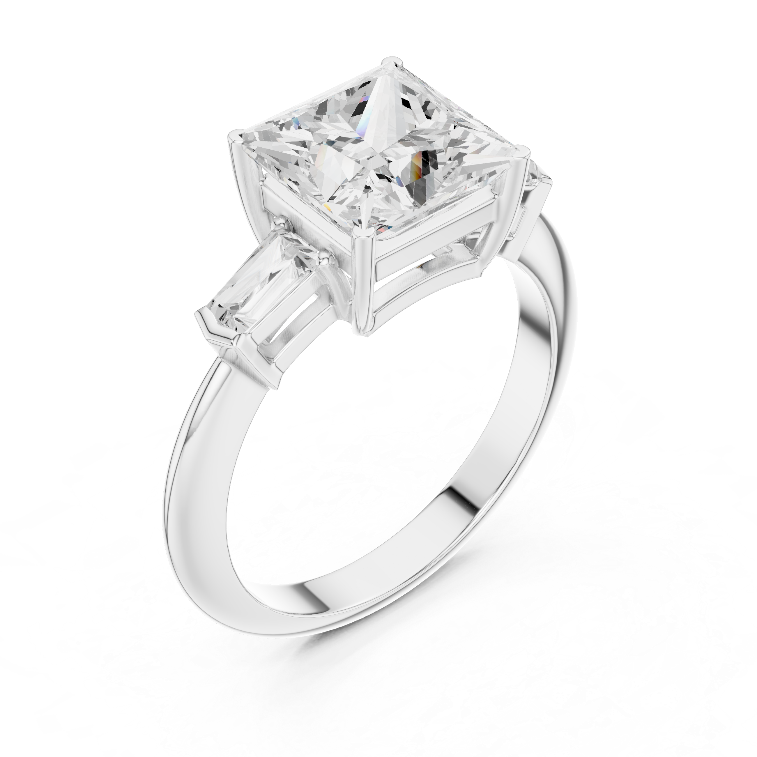 3.35 Carat Princess Cut Lab-Grown Diamond Solitaire Ring in 14K / 18K Gold , VVS1 Clarity – SGL Certified