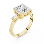 3.35 Carat Princess Cut Lab-Grown Diamond Solitaire Ring in 14K / 18K Gold , VVS1 Clarity – SGL Certified