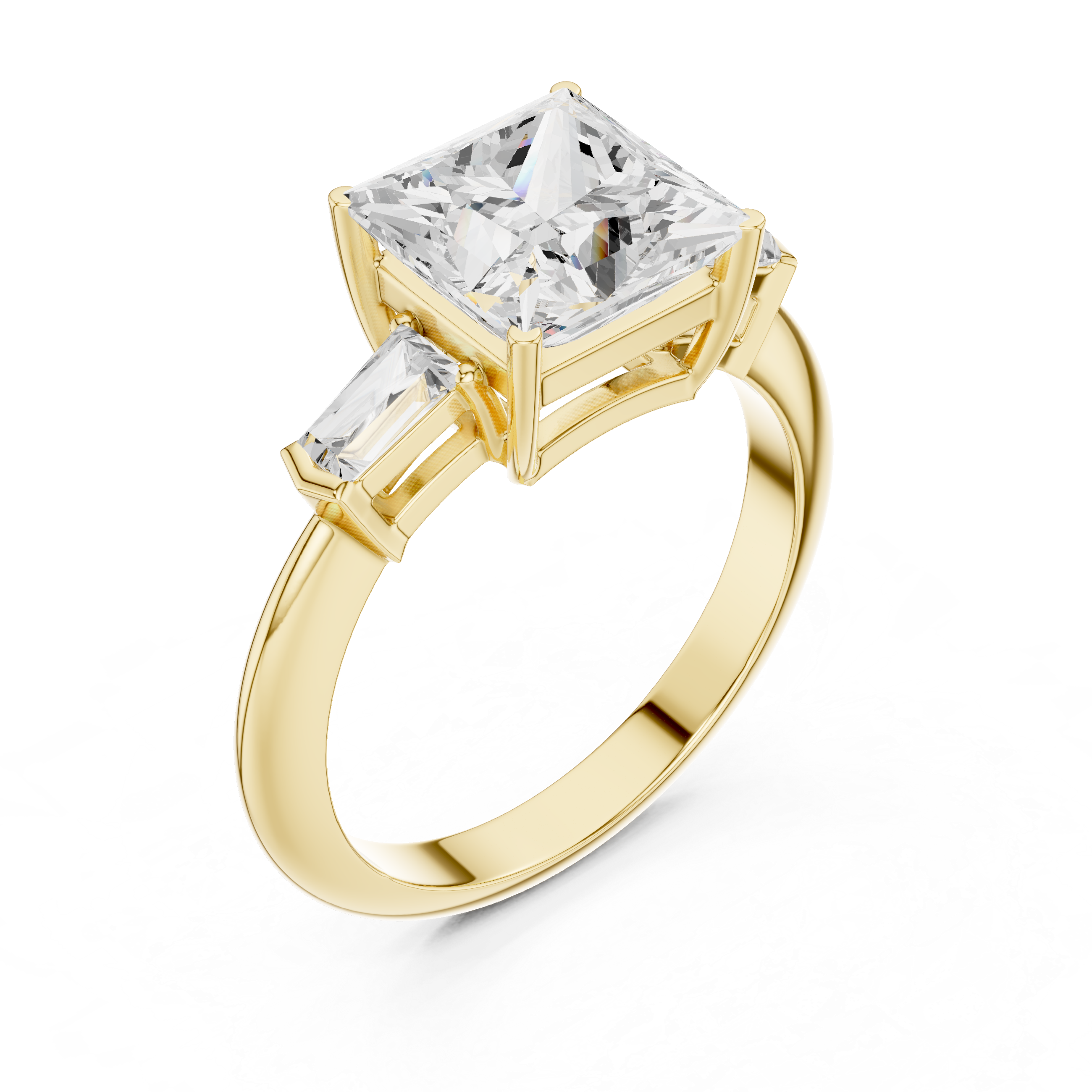 3.35 Carat Princess Cut Lab-Grown Diamond Solitaire Ring in 14K / 18K Gold , VVS1 Clarity – SGL Certified