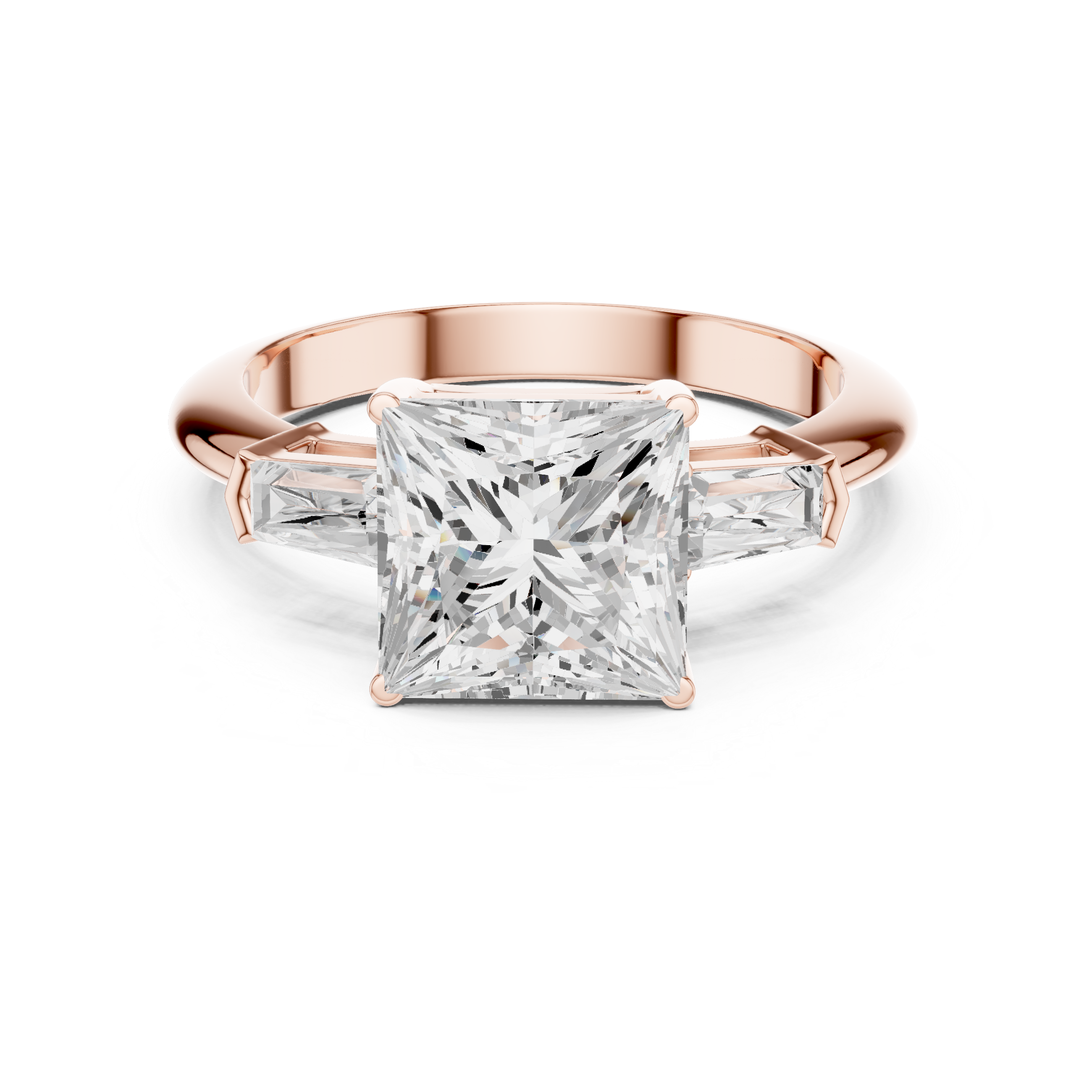 3.35 Carat Princess Cut Lab-Grown Diamond Solitaire Ring in 14K / 18K Gold , VVS1 Clarity – SGL Certified