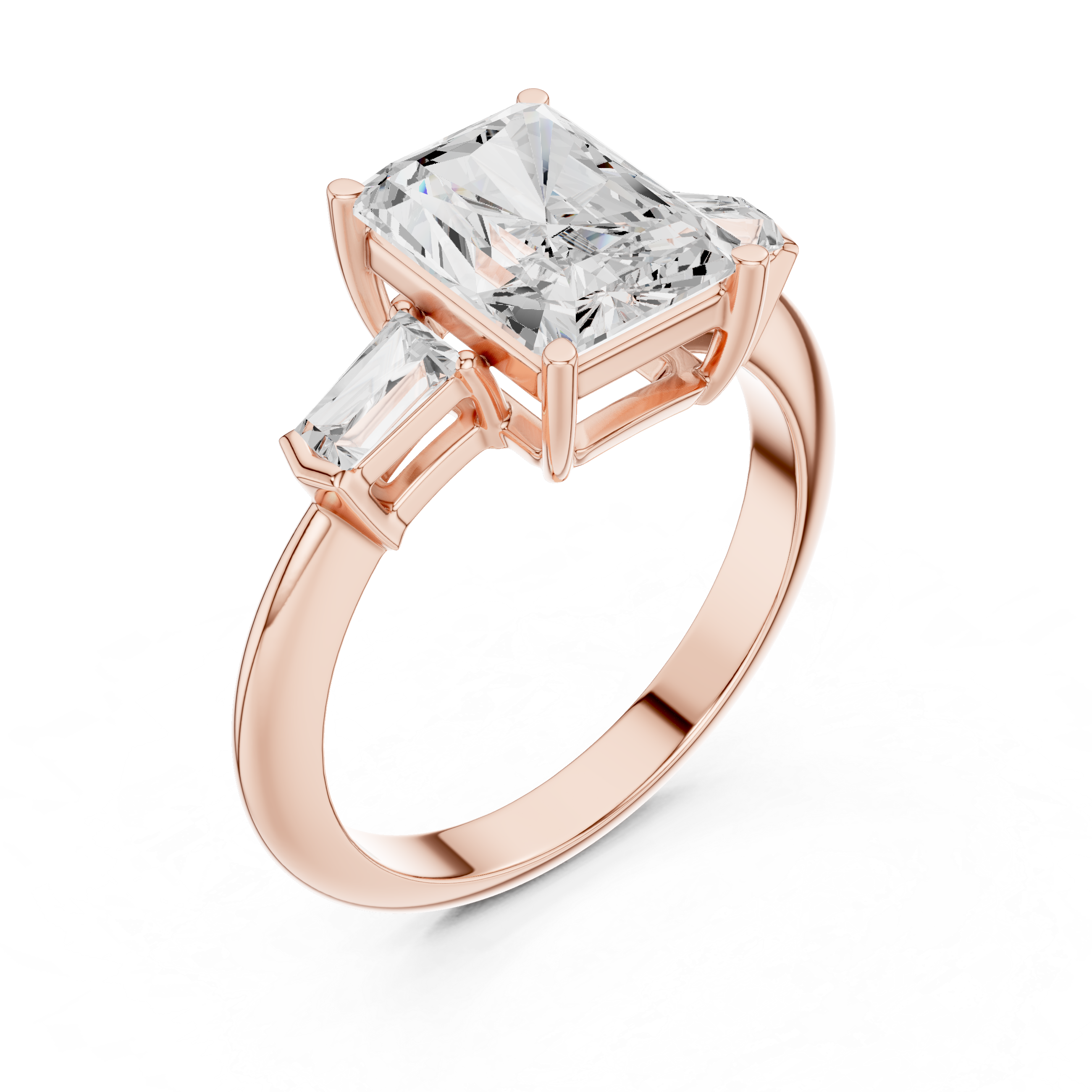 3.35 Carat Radiant Cut Lab-Grown Diamond Solitaire Ring in 14K / 18K Gold , VVS1 Clarity – SGL Certified