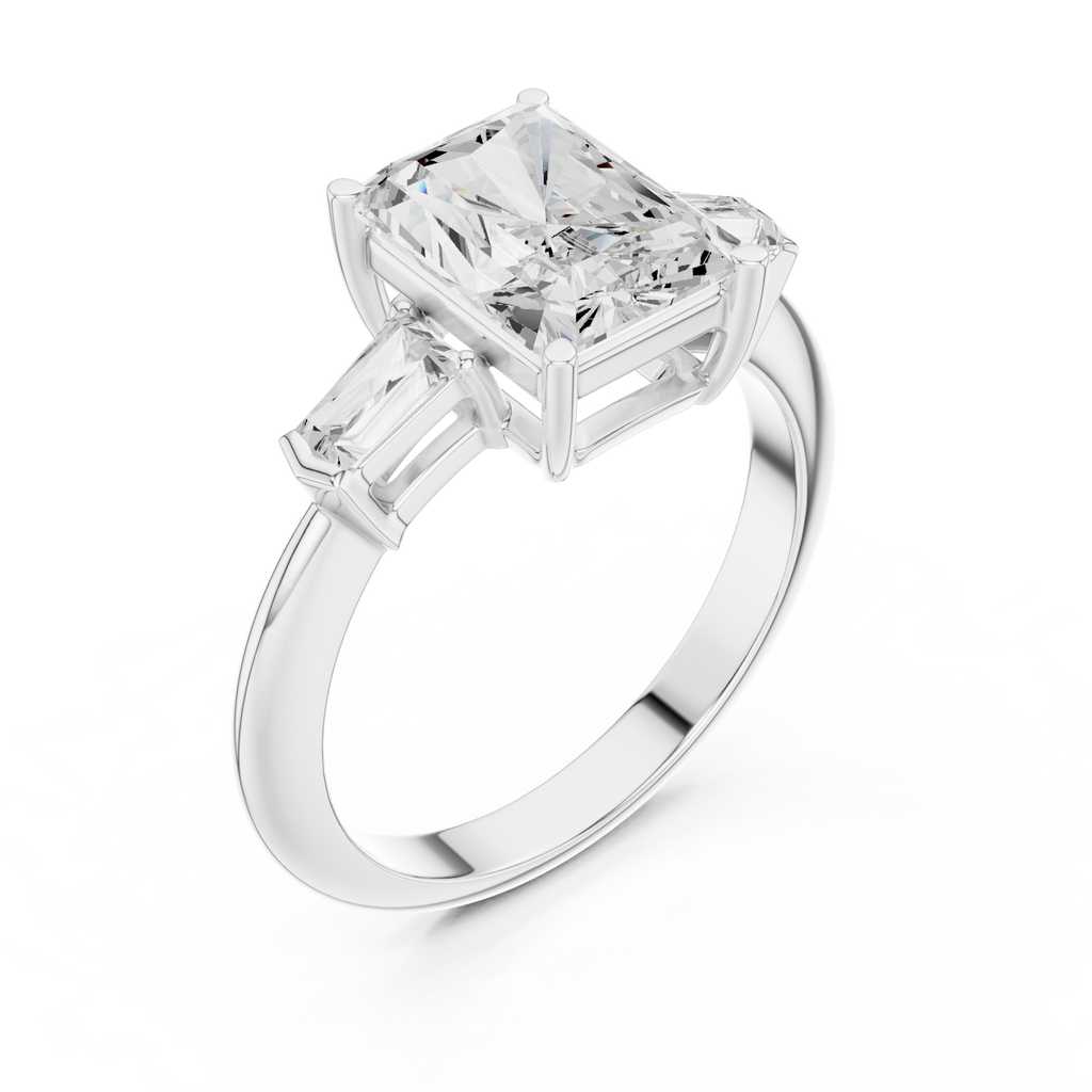 3.35 Carat Radiant Cut Lab-Grown Diamond Solitaire Ring in 14K / 18K Gold , VVS1 Clarity – SGL Certified