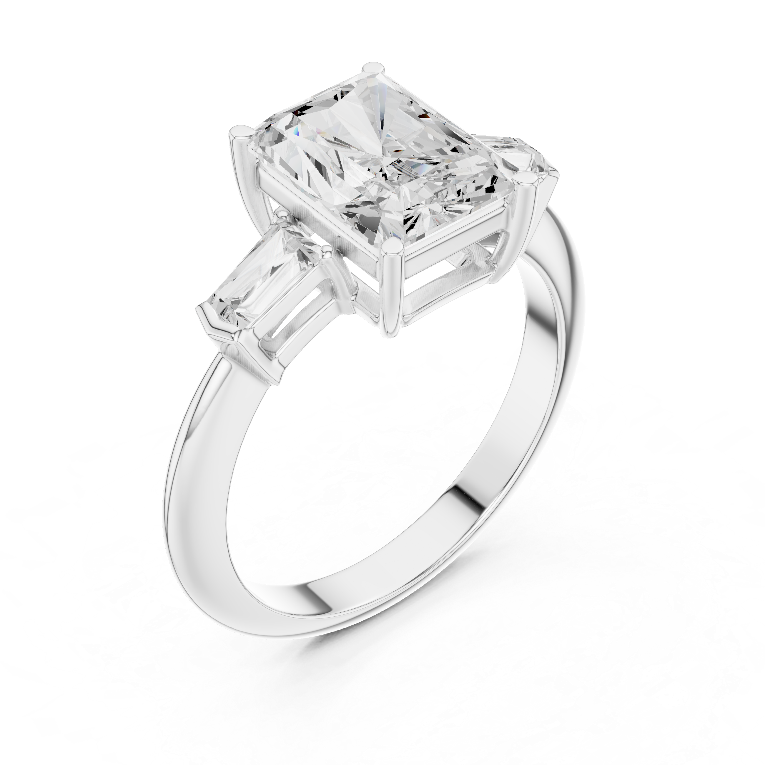 3.35 Carat Radiant Cut Lab-Grown Diamond Solitaire Ring in 14K / 18K Gold , VVS1 Clarity – SGL Certified