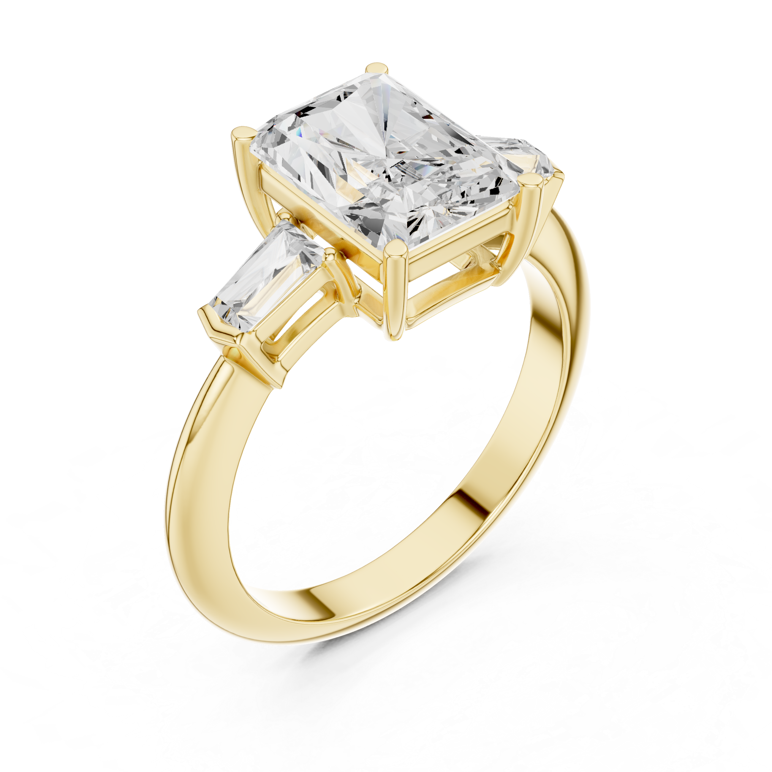 3.35 Carat Radiant Cut Lab-Grown Diamond Solitaire Ring in 14K / 18K Gold , VVS1 Clarity – SGL Certified