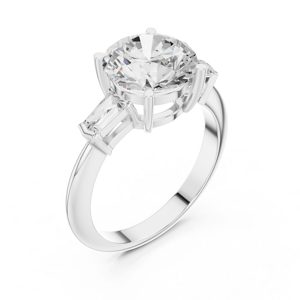 3.35 Carat Round Cut Lab-Grown Diamond Solitaire Ring in 14K / 18K Gold , VVS1 Clarity – SGL Certified