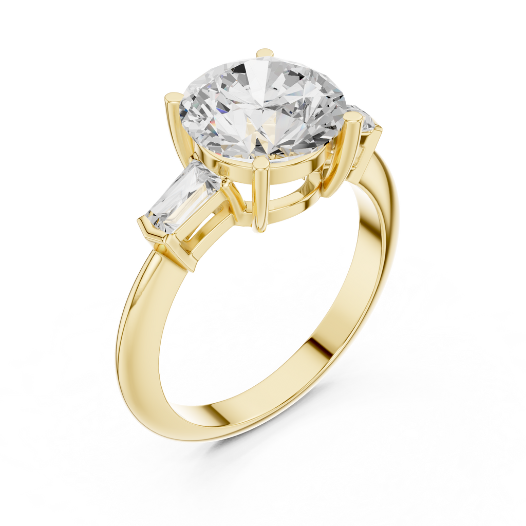 3.35 Carat Round Cut Lab-Grown Diamond Solitaire Ring in 14K / 18K Gold , VVS1 Clarity – SGL Certified