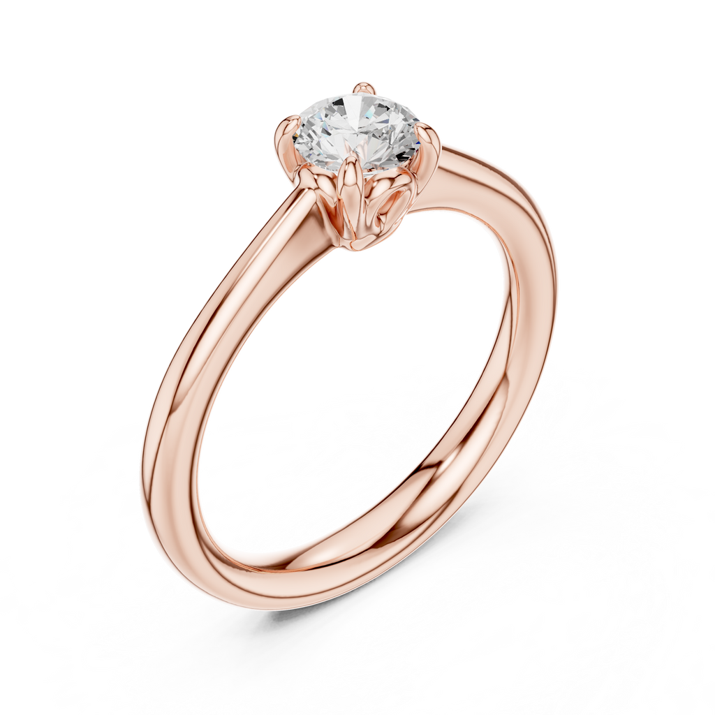 0.50 Carat Round Cut Lab-Grown Diamond Solitaire Ring in 14K / 18K Gold , VVS1 Clarity – SGL Certified