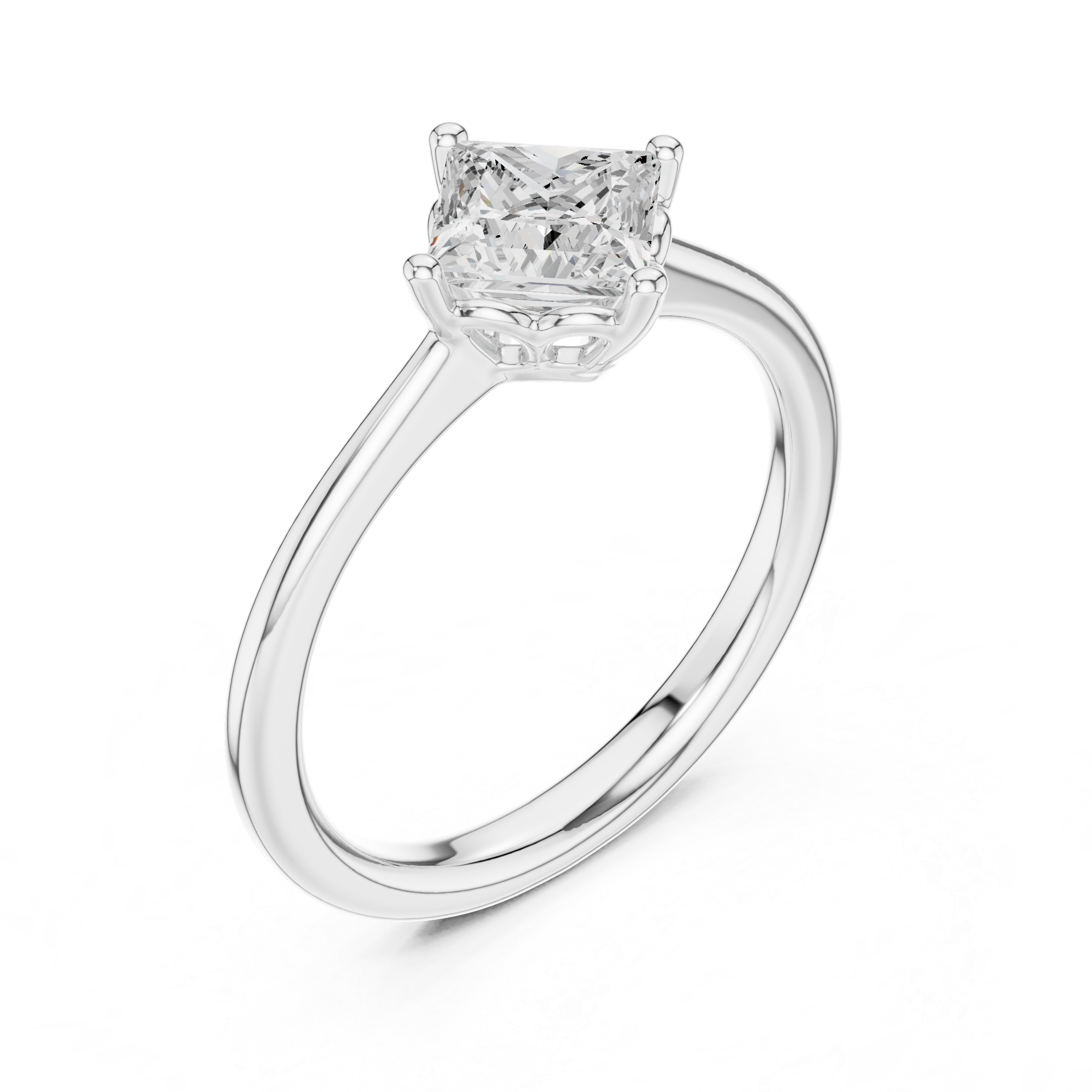 1 Carat Princess Cut Lab-Grown Diamond Solitaire Ring in 14K / 18K Gold , VVS1 Clarity – SGL Certified