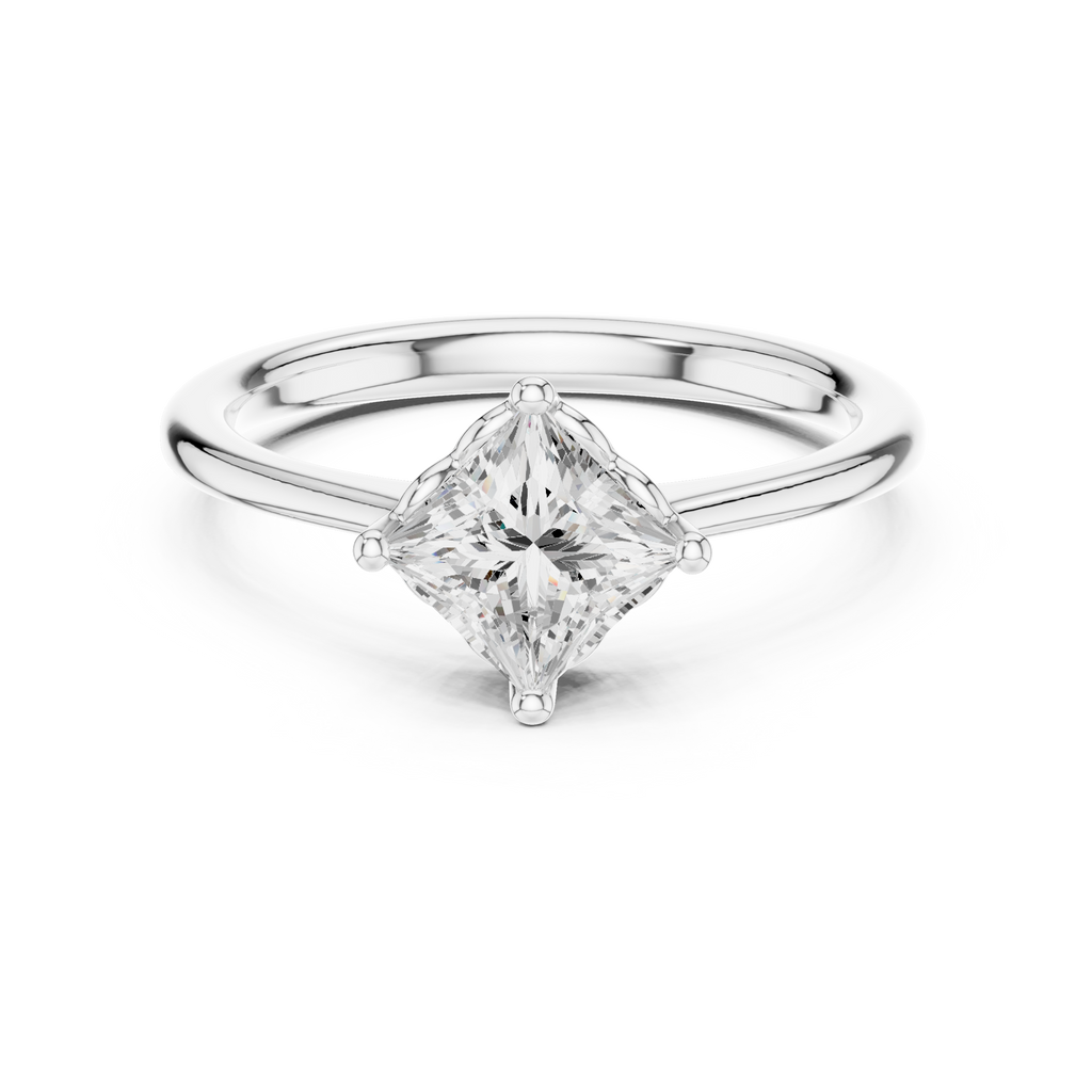 1 Carat Princess Cut Lab-Grown Diamond Solitaire Ring in 14K / 18K Gold , VVS1 Clarity – SGL Certified