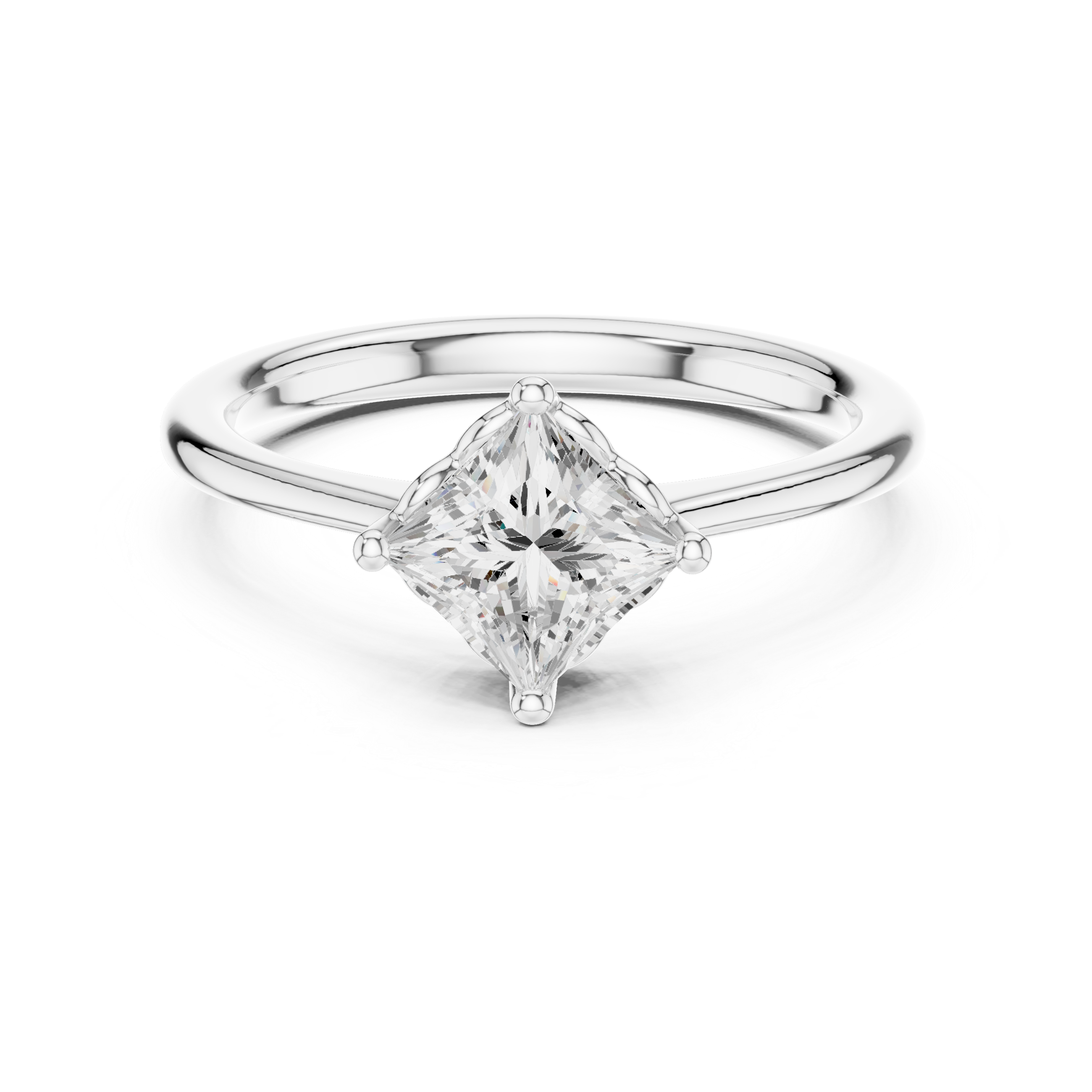 1 Carat Princess Cut Lab-Grown Diamond Solitaire Ring in 14K / 18K Gold , VVS1 Clarity – SGL Certified