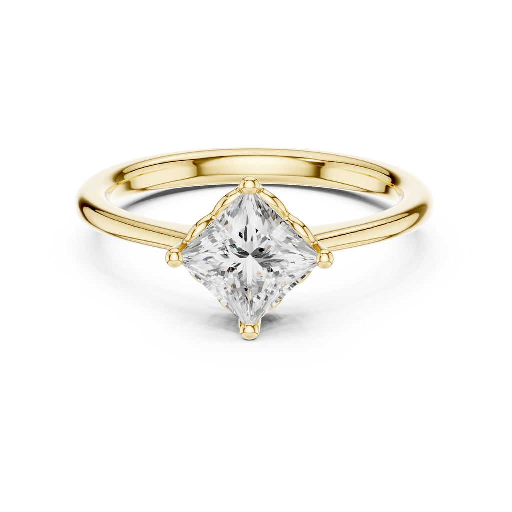 1 Carat Princess Cut Lab-Grown Diamond Solitaire Ring in 14K / 18K Gold , VVS1 Clarity – SGL Certified