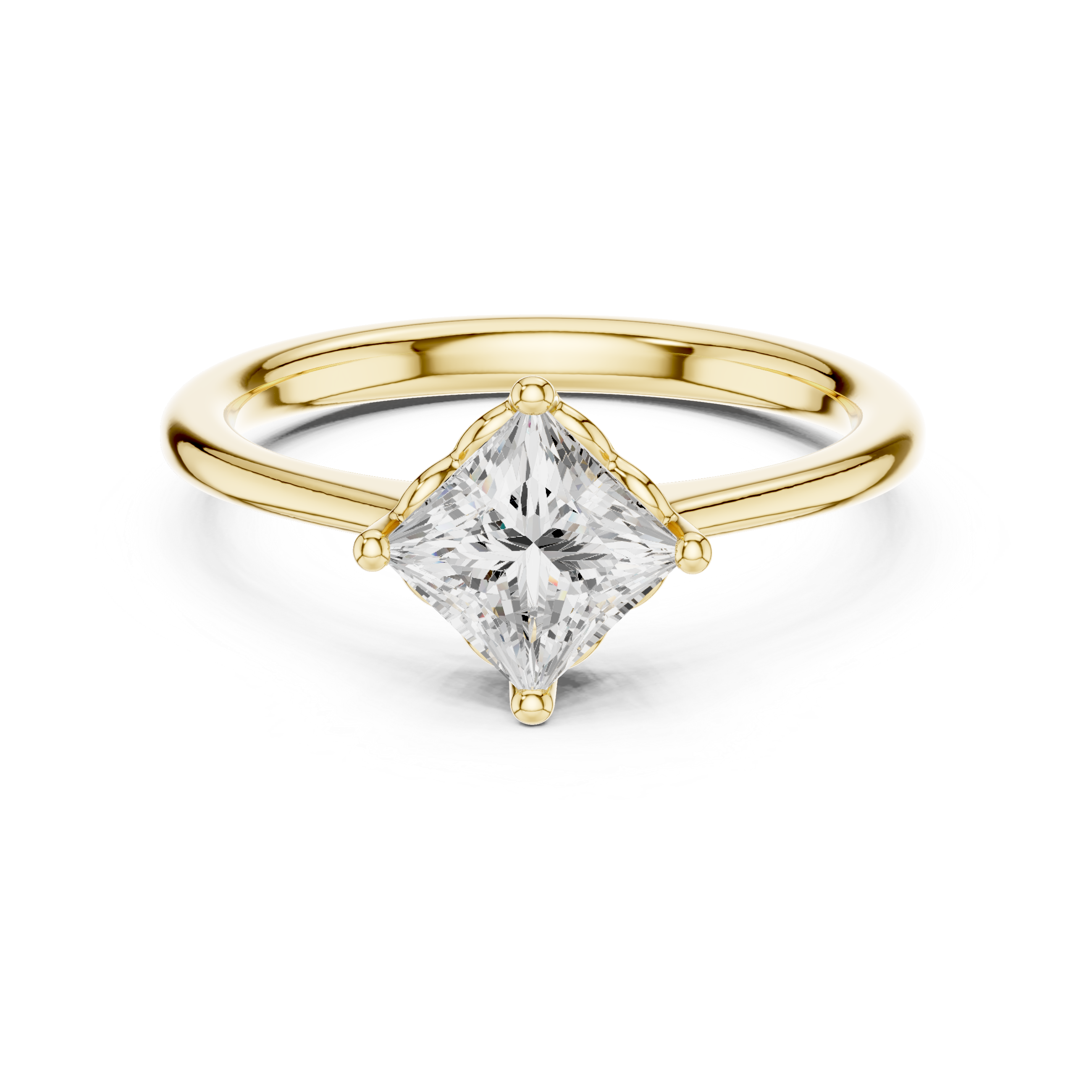 1 Carat Princess Cut Lab-Grown Diamond Solitaire Ring in 14K / 18K Gold , VVS1 Clarity – SGL Certified