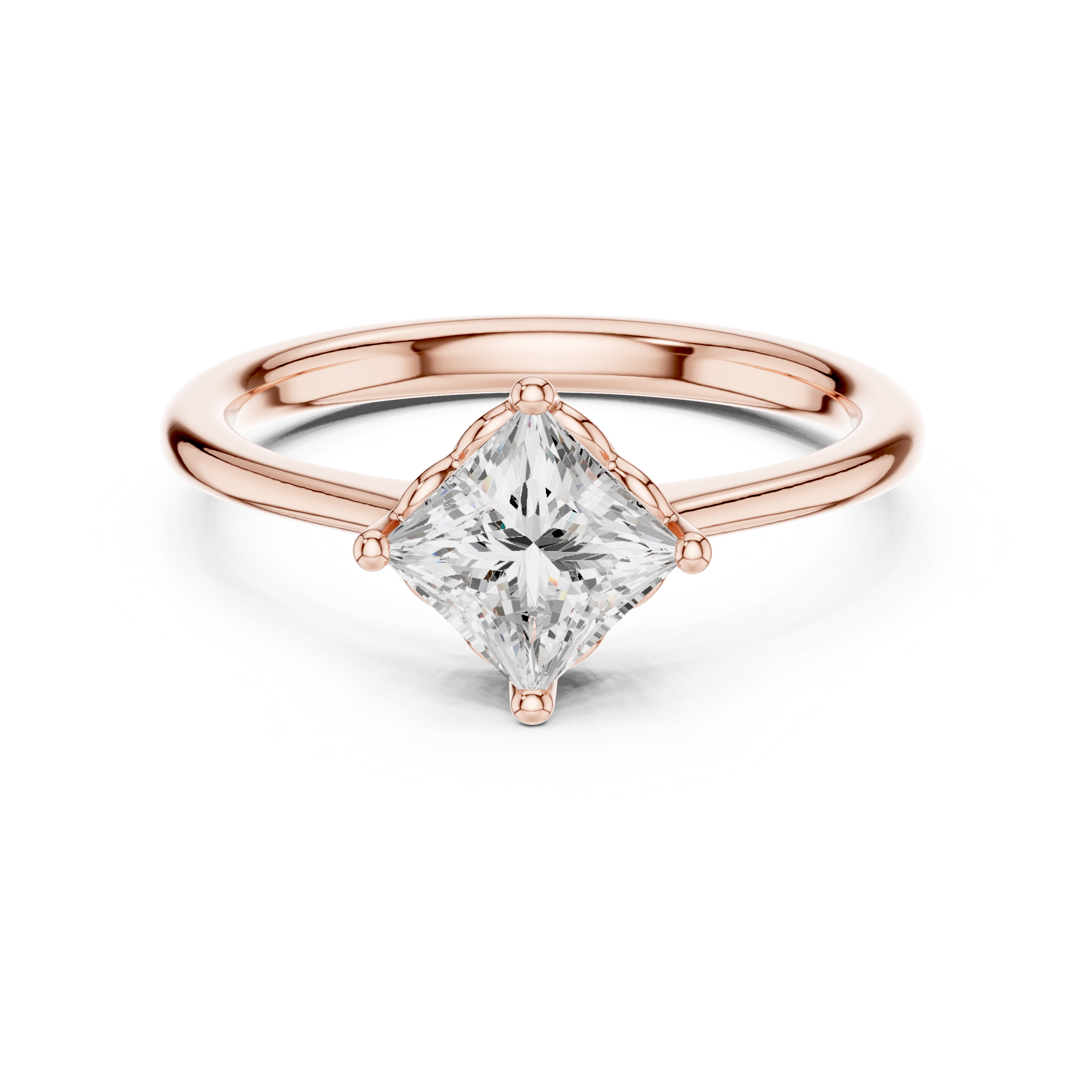1 Carat Princess Cut Lab-Grown Diamond Solitaire Ring in 14K / 18K Gold , VVS1 Clarity – SGL Certified